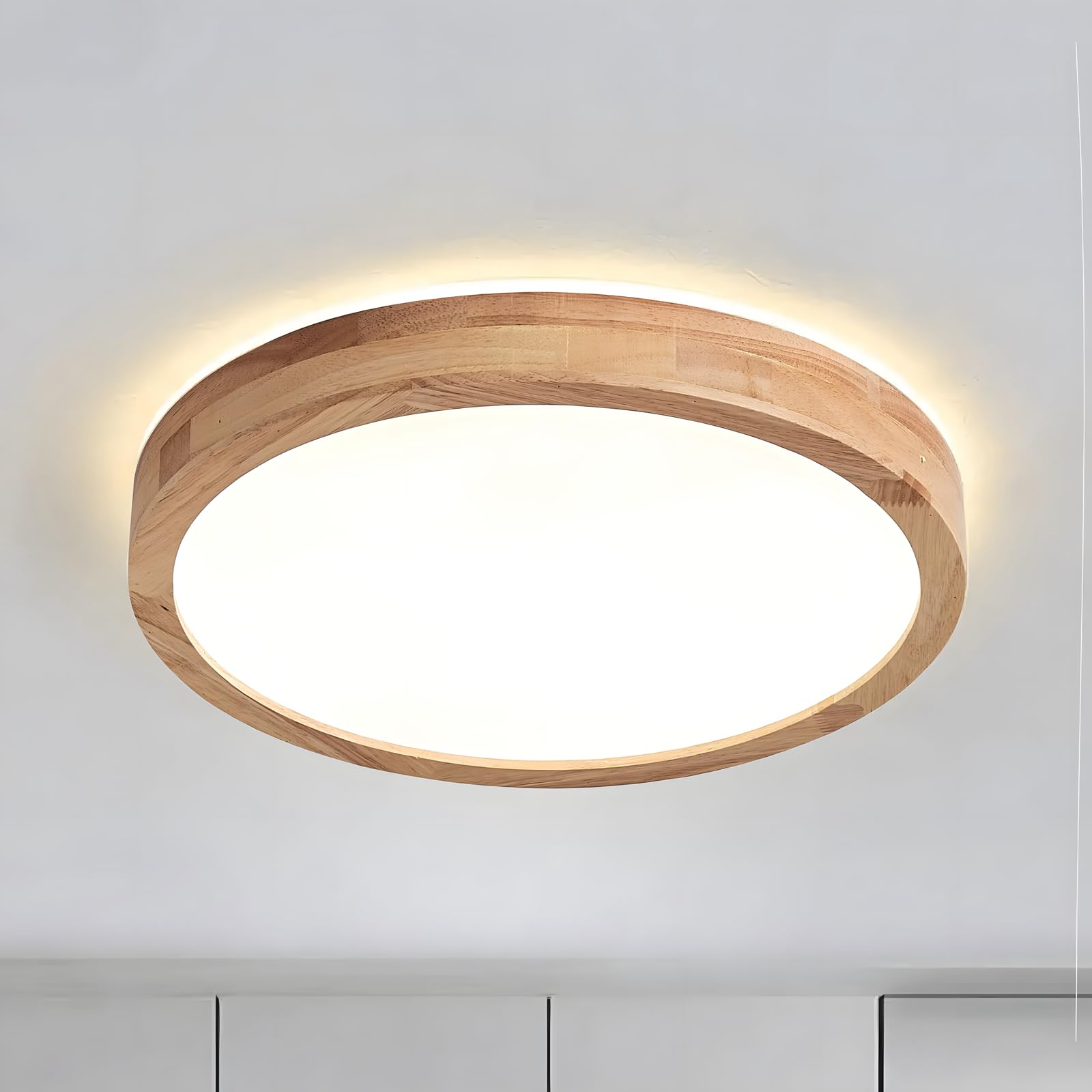 Wayluoung Plafoniera LED In Legno Ø30cm 18W