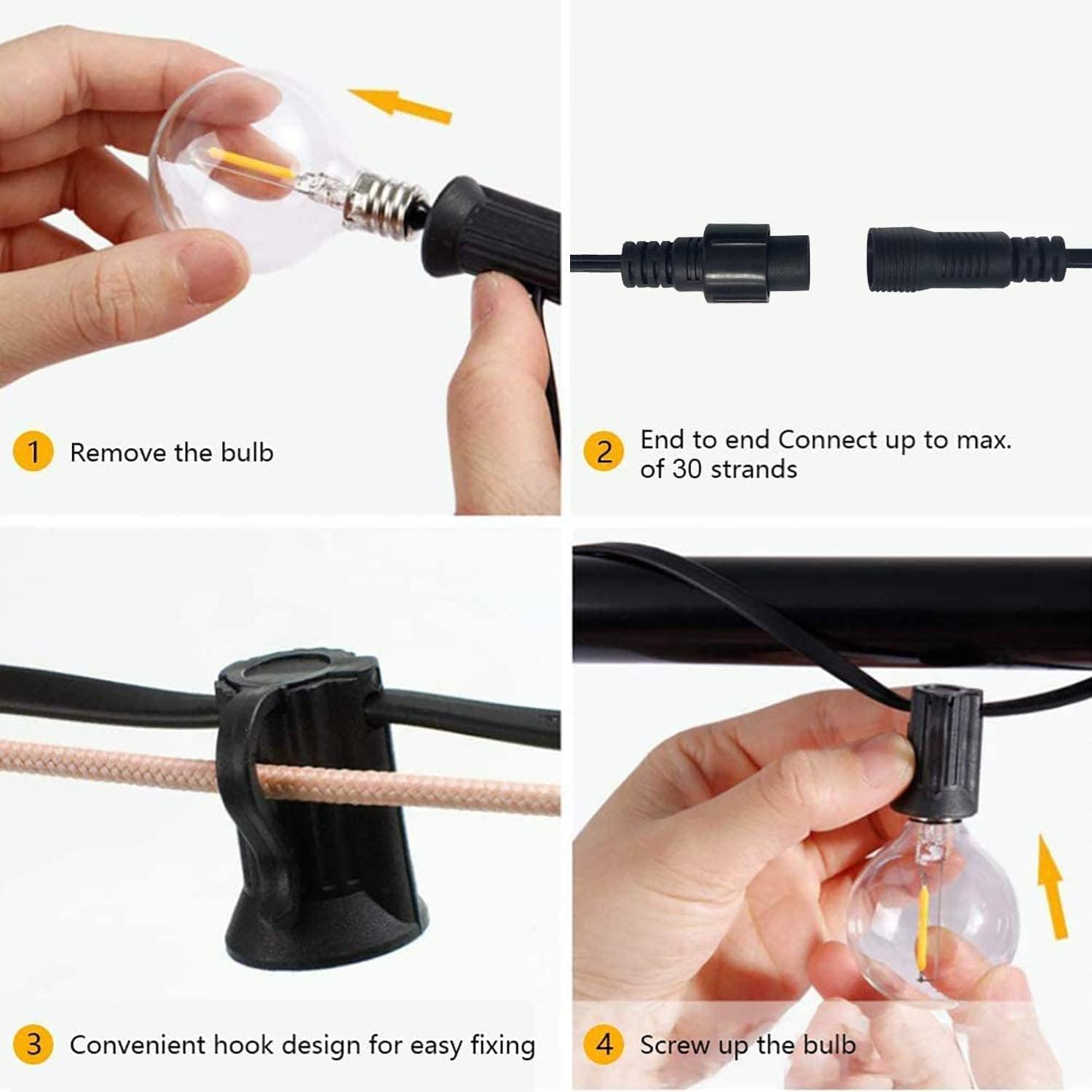 Svater Catena Luminosa Esterno 2x30M G40 con 104 LED - immagine 5