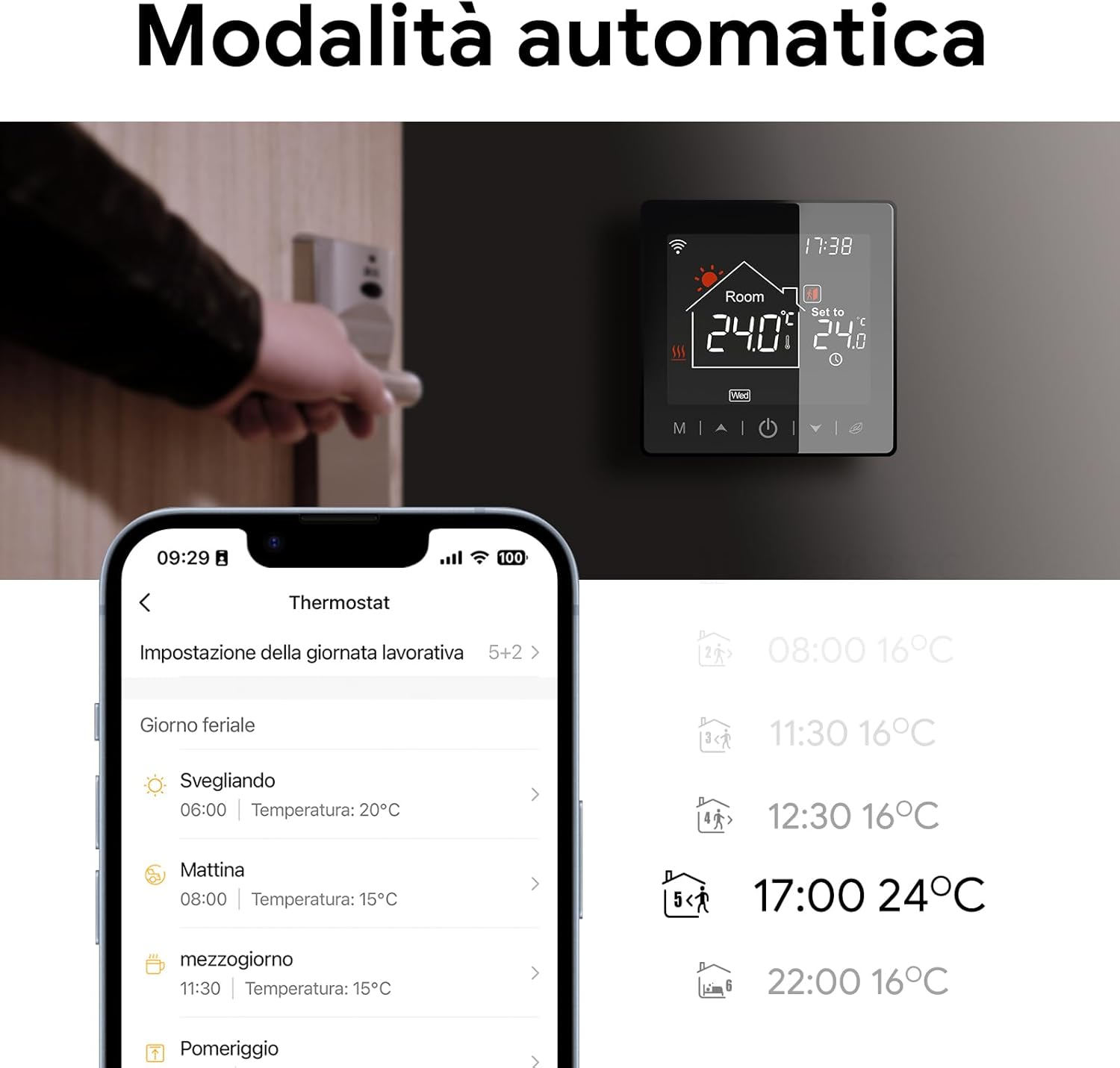 Termostato WiFi Tuya Smart per Riscaldamento Caldaia 3A - immagine 4