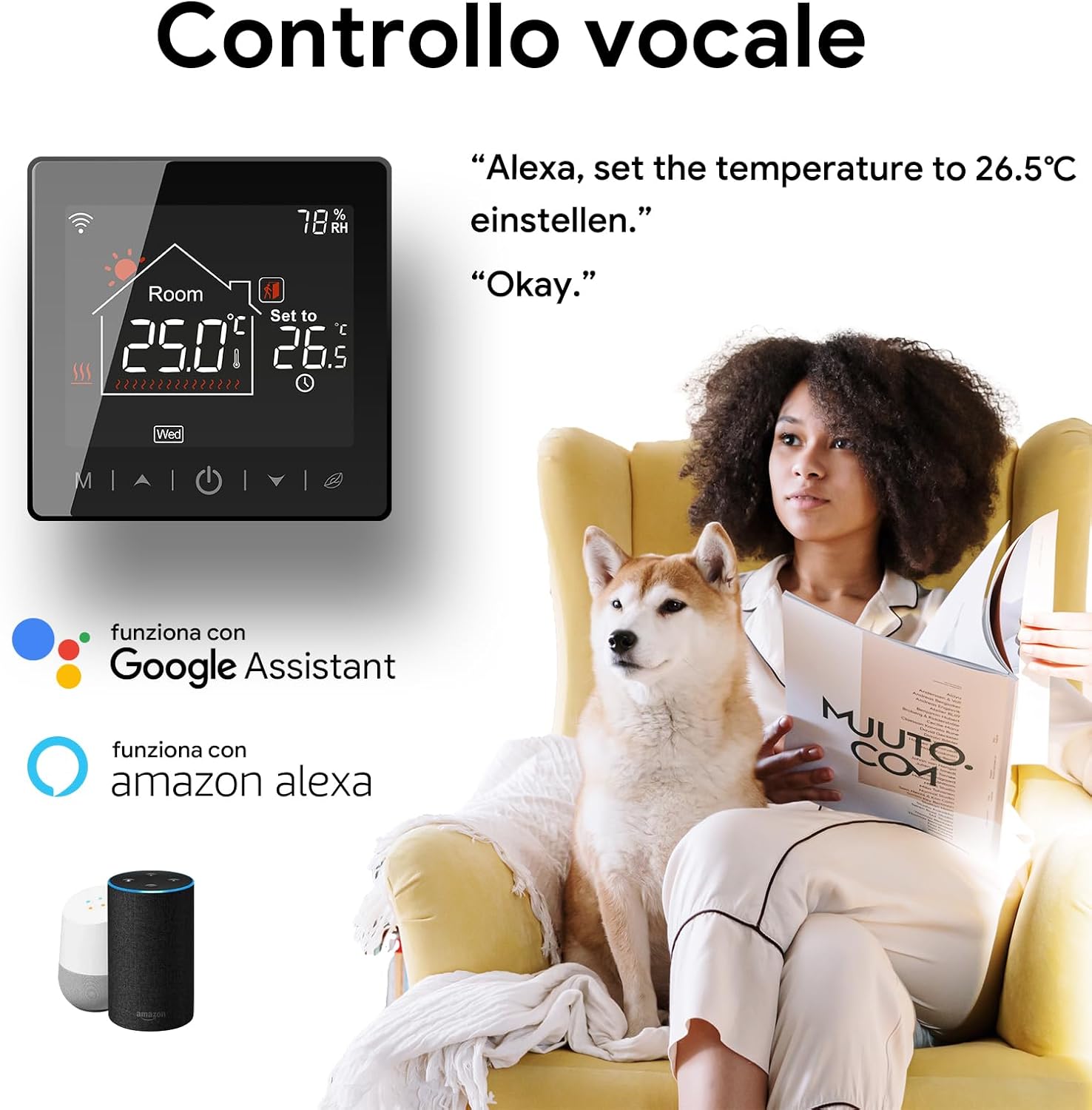 Termostato WiFi Tuya Smart per Riscaldamento Caldaia 3A - immagine 5