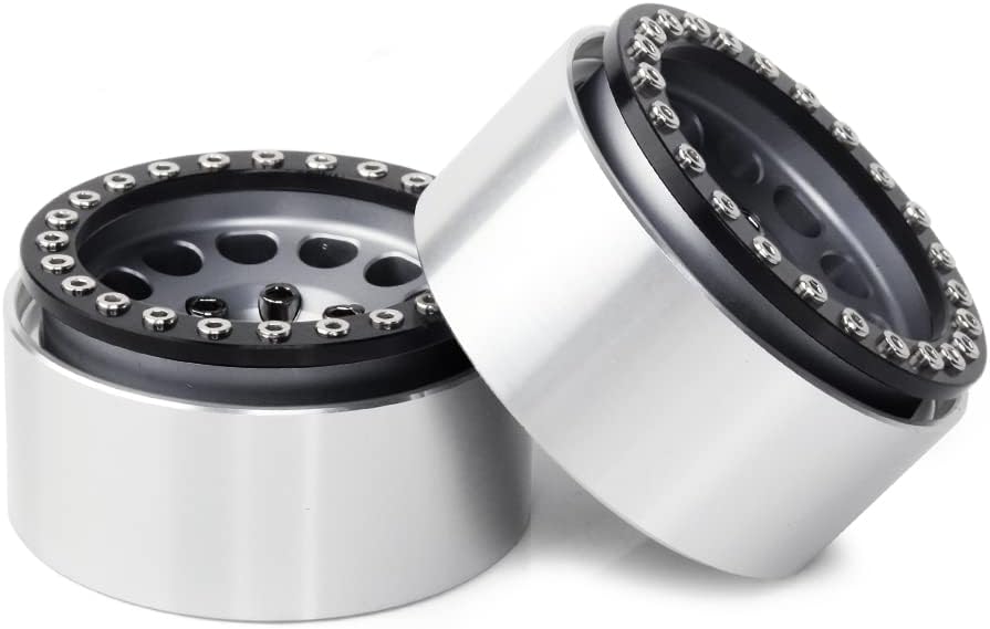 Injora 4PCS RC 1,9 Cerchioni Metallo Beadlock, Grigio - immagine 5