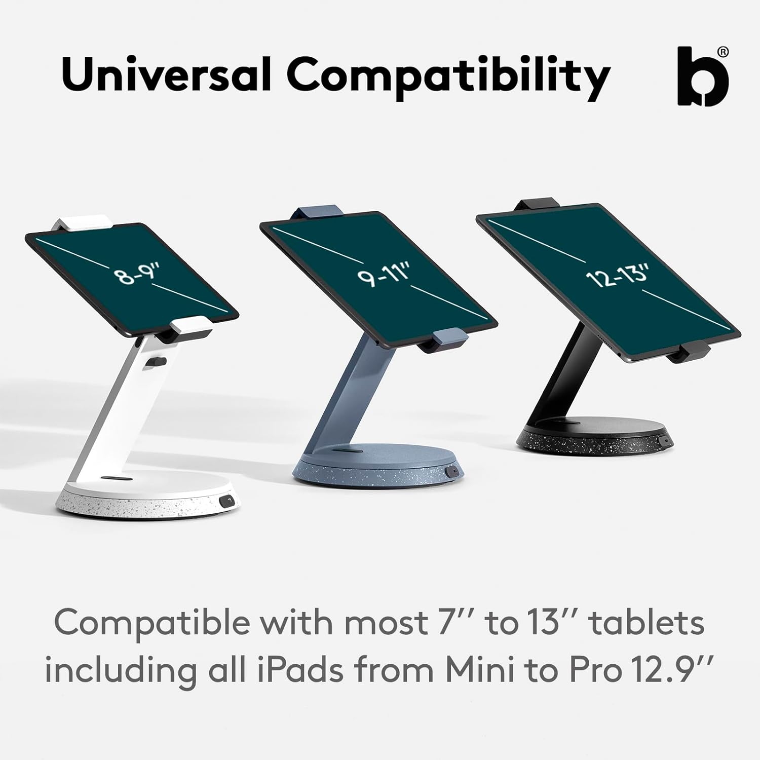 Boundepad Eddy supporto da tavolo universale combinabile con iPad e tablet, nero - immagine 2