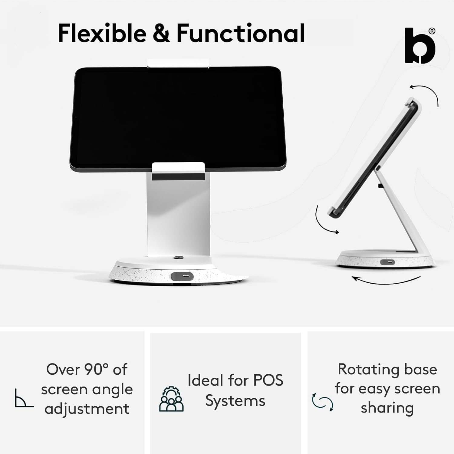 Boundepad Eddy supporto da tavolo universale combinabile con iPad e tablet, nero - immagine 6