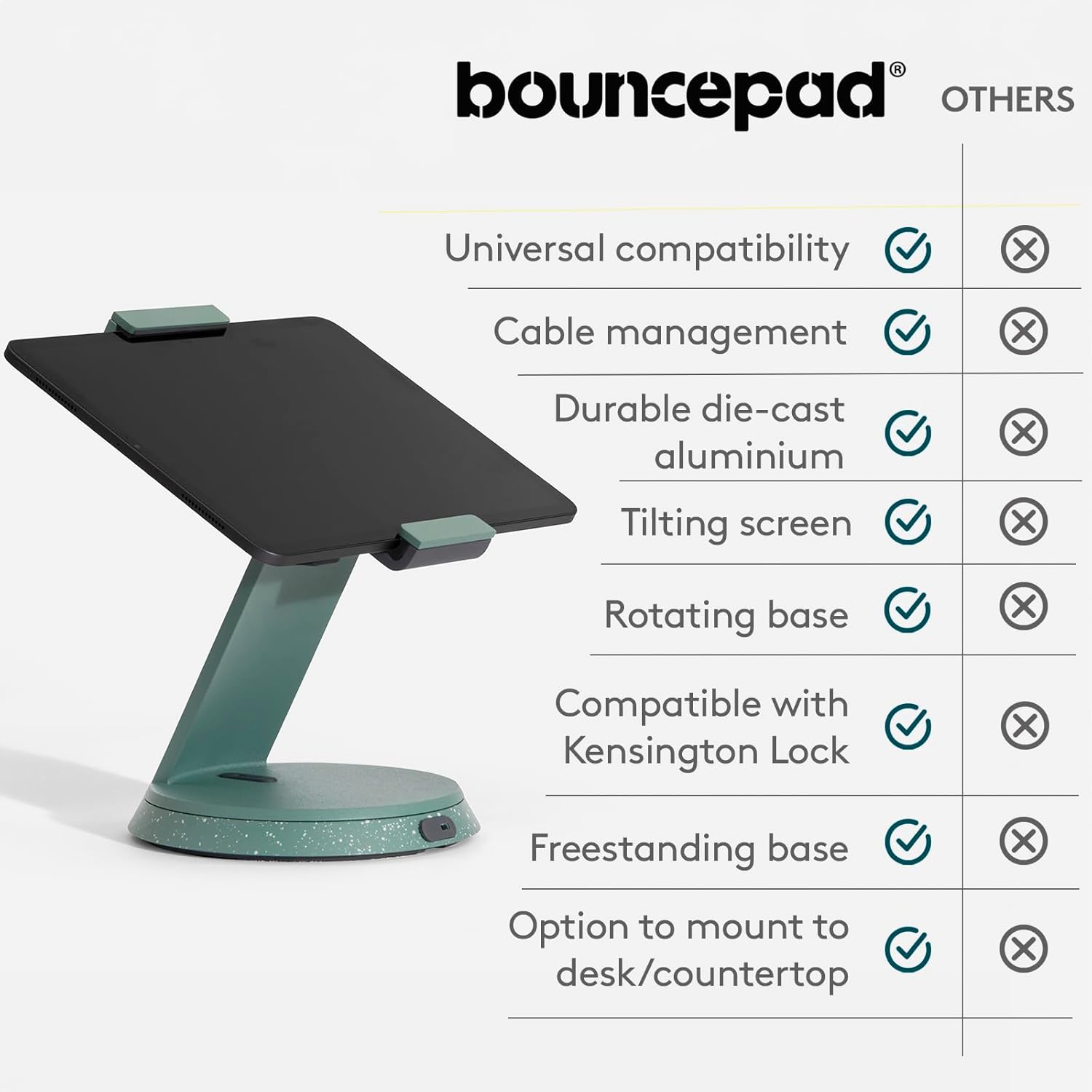 Boundepad Eddy supporto da tavolo universale combinabile con iPad e tablet, nero - immagine 7