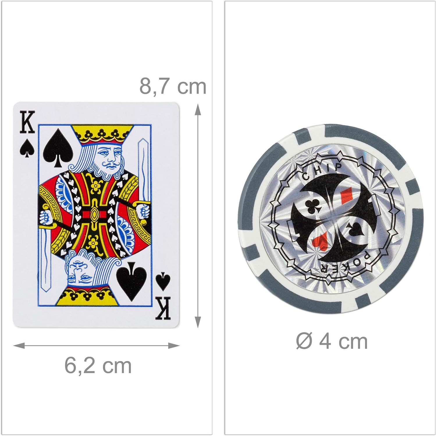 Relaxdays Valigetta Poker 300 Chips Laser, Argento - immagine 5