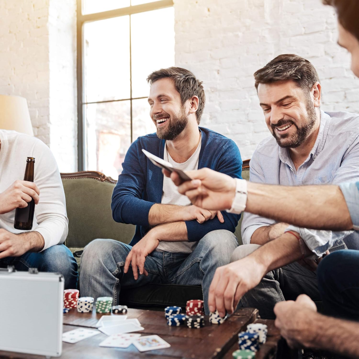 Relaxdays Valigetta Poker 300 Chips Laser, Argento - immagine 6