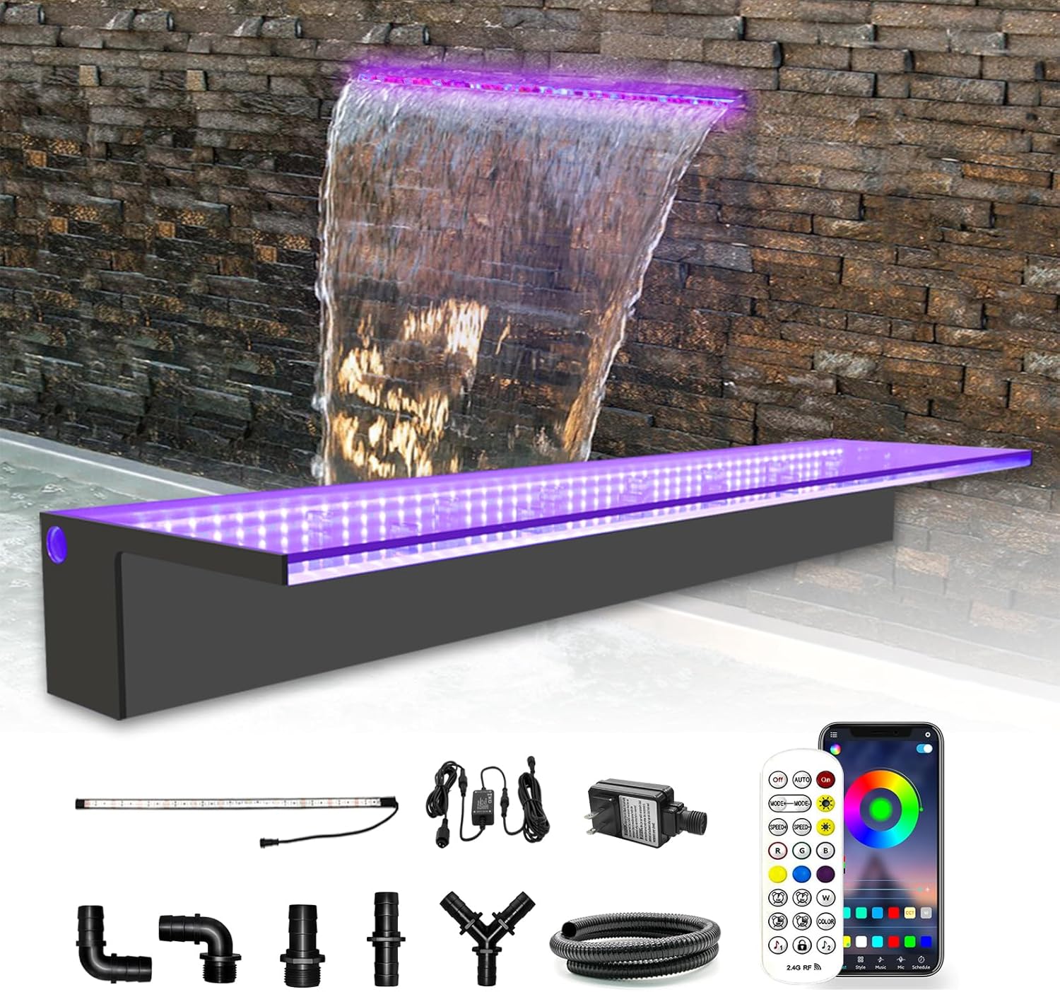 Longrun Fontana Cascata LED Multicolore 90cm - immagine 1
