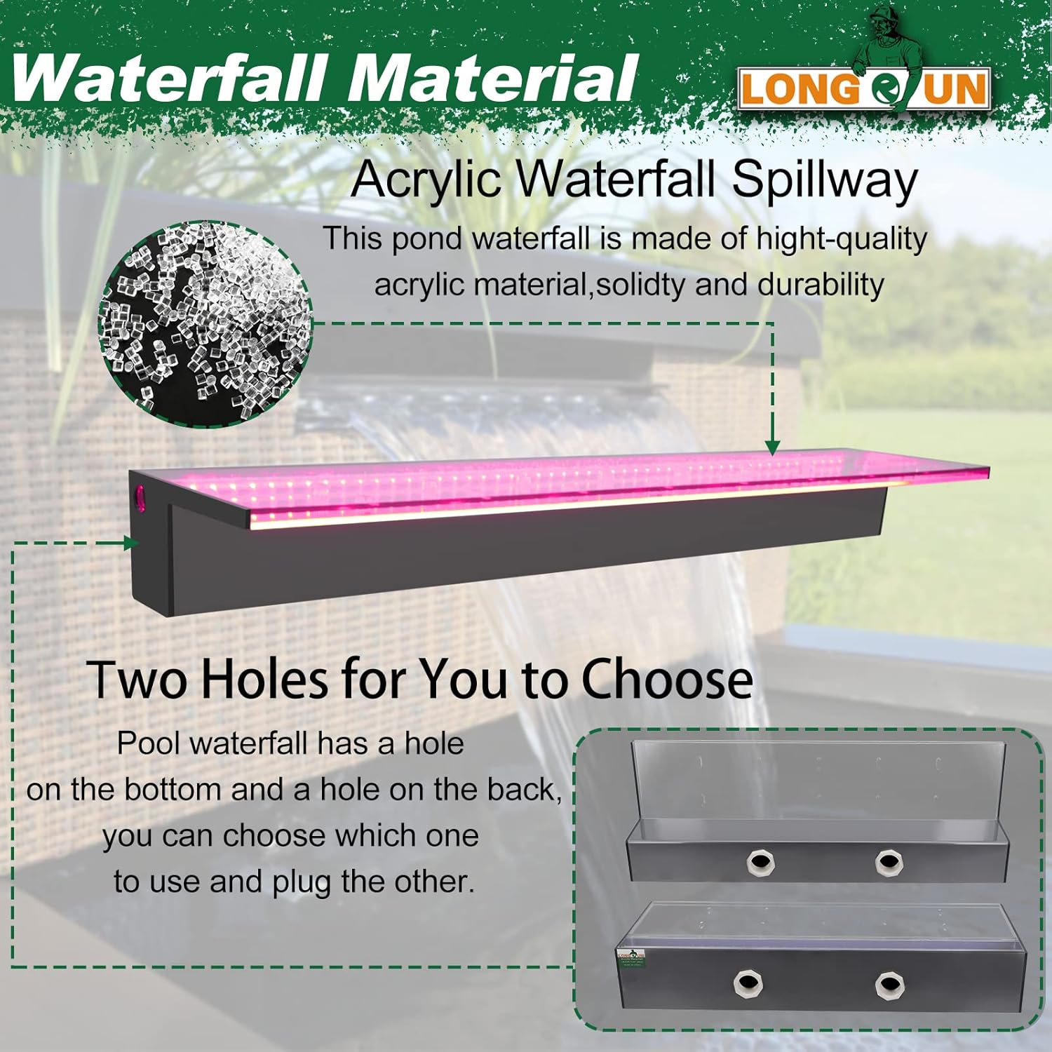 Longrun Fontana Cascata LED Multicolore 90cm - immagine 4