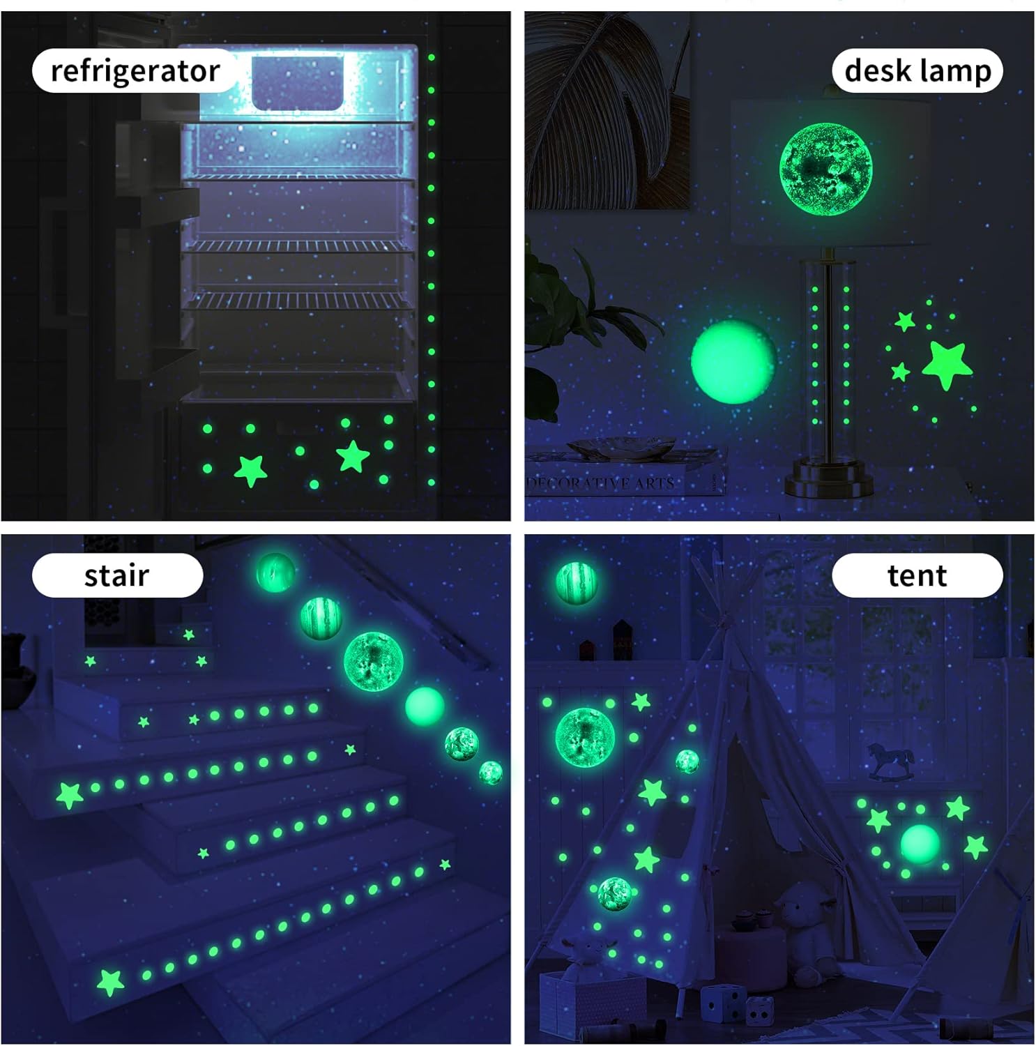 Yosemy Adesivi da Parete Fluorescenti Sistema Solare (9 Pezzi) - immagine 6