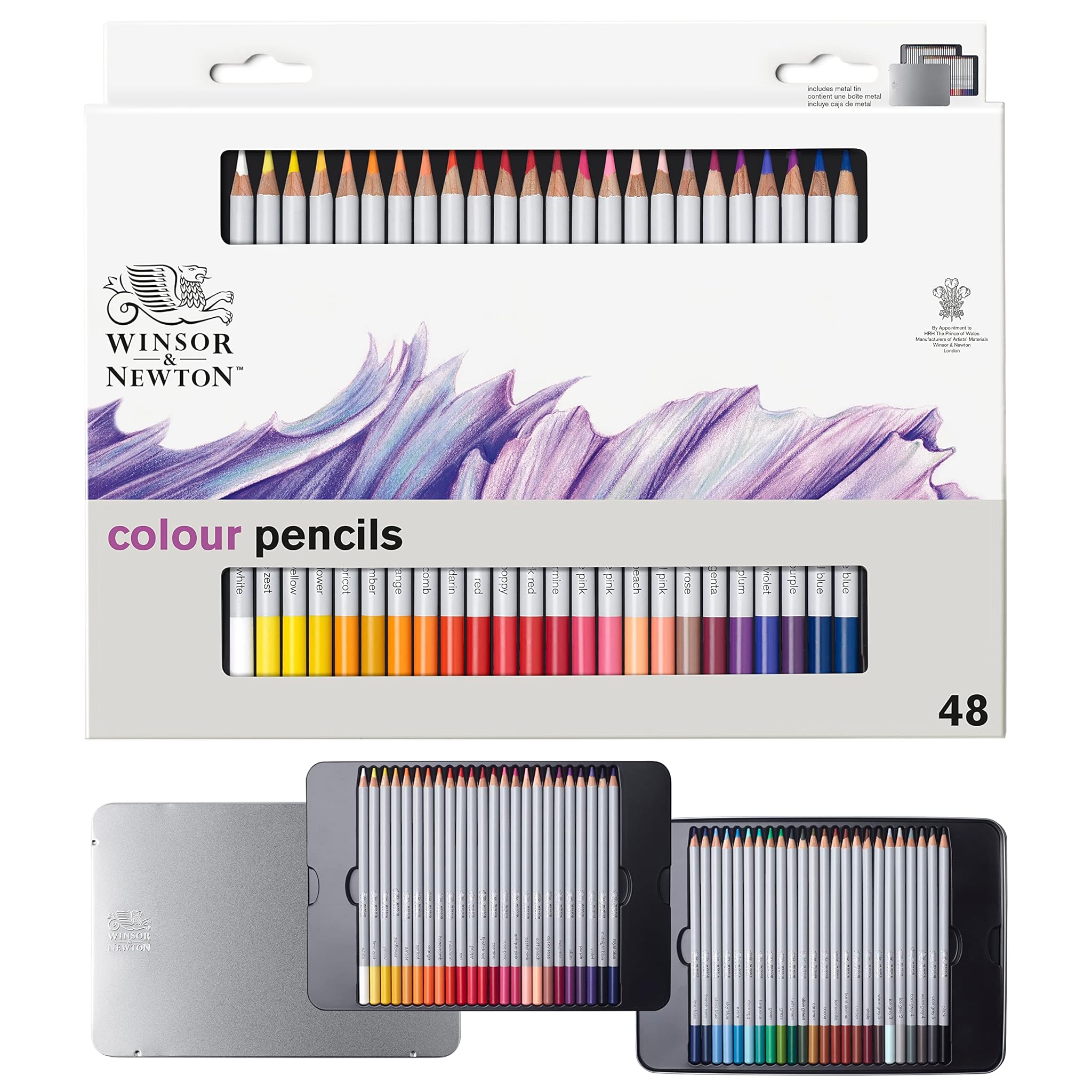 Winsor & Newton Matite - Scatola in Metallo - 48 Matite Colorate