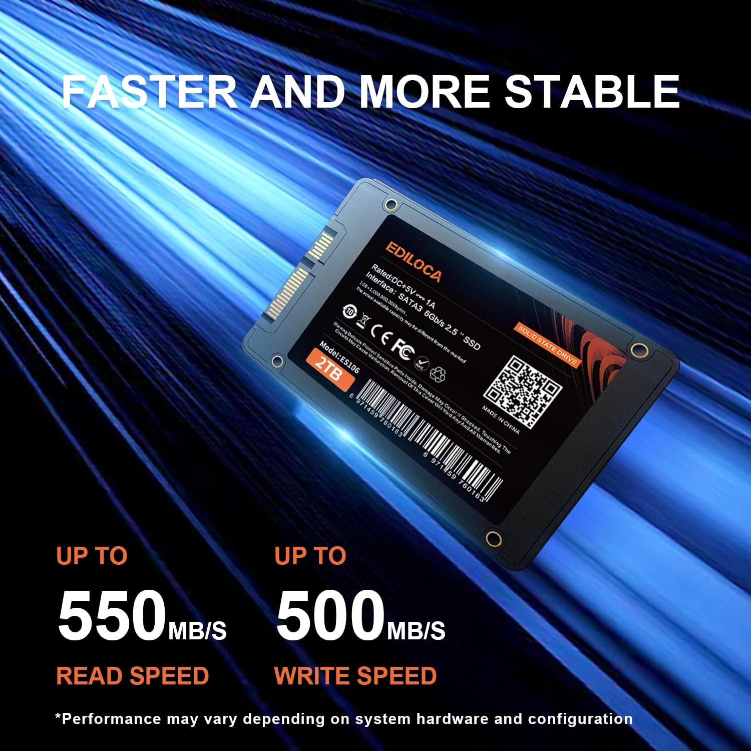 Ediloca ES106 2TB SSD SATA III 6Gb/s 2.5" 3D NAND - immagine 3