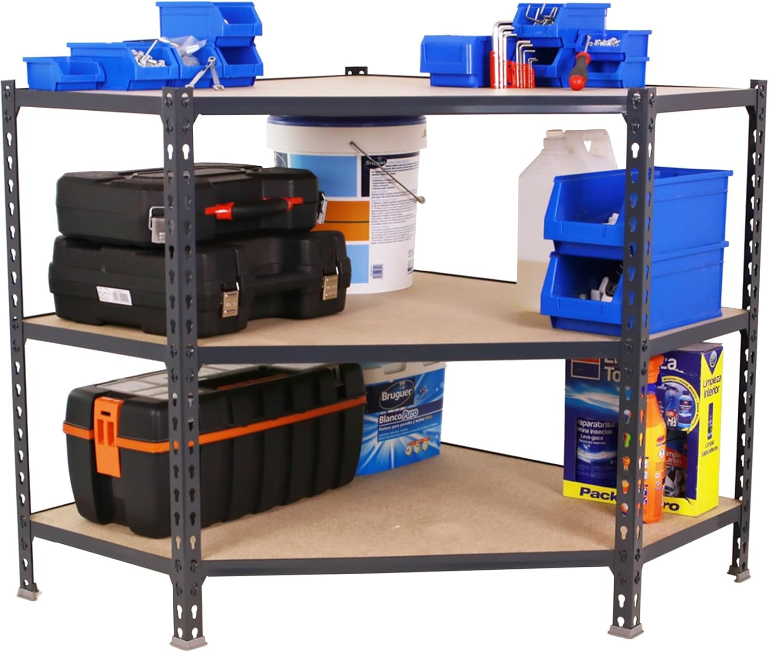 Simonrack Scaffale Metallo Maderclick Corner 90x90x30cm - immagine 4