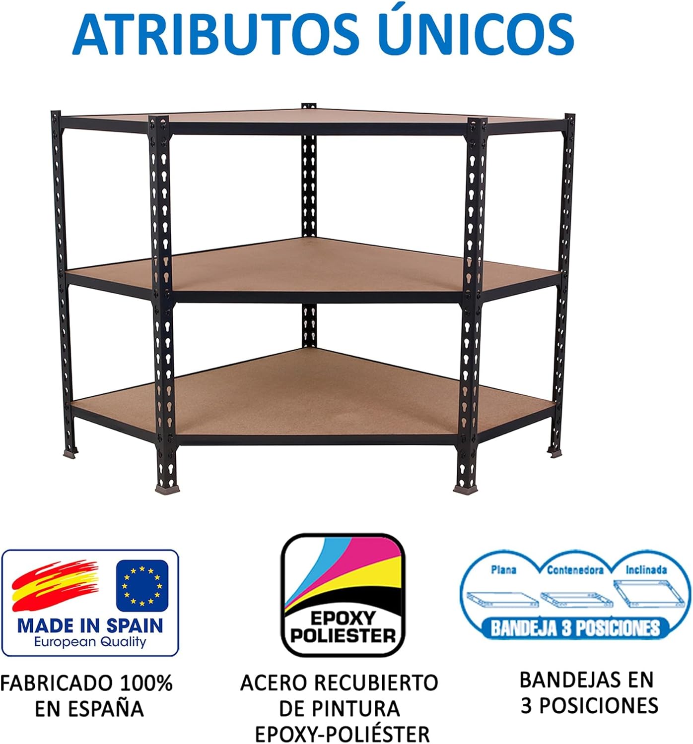 Simonrack Scaffale Metallo Maderclick Corner 90x90x30cm - immagine 6