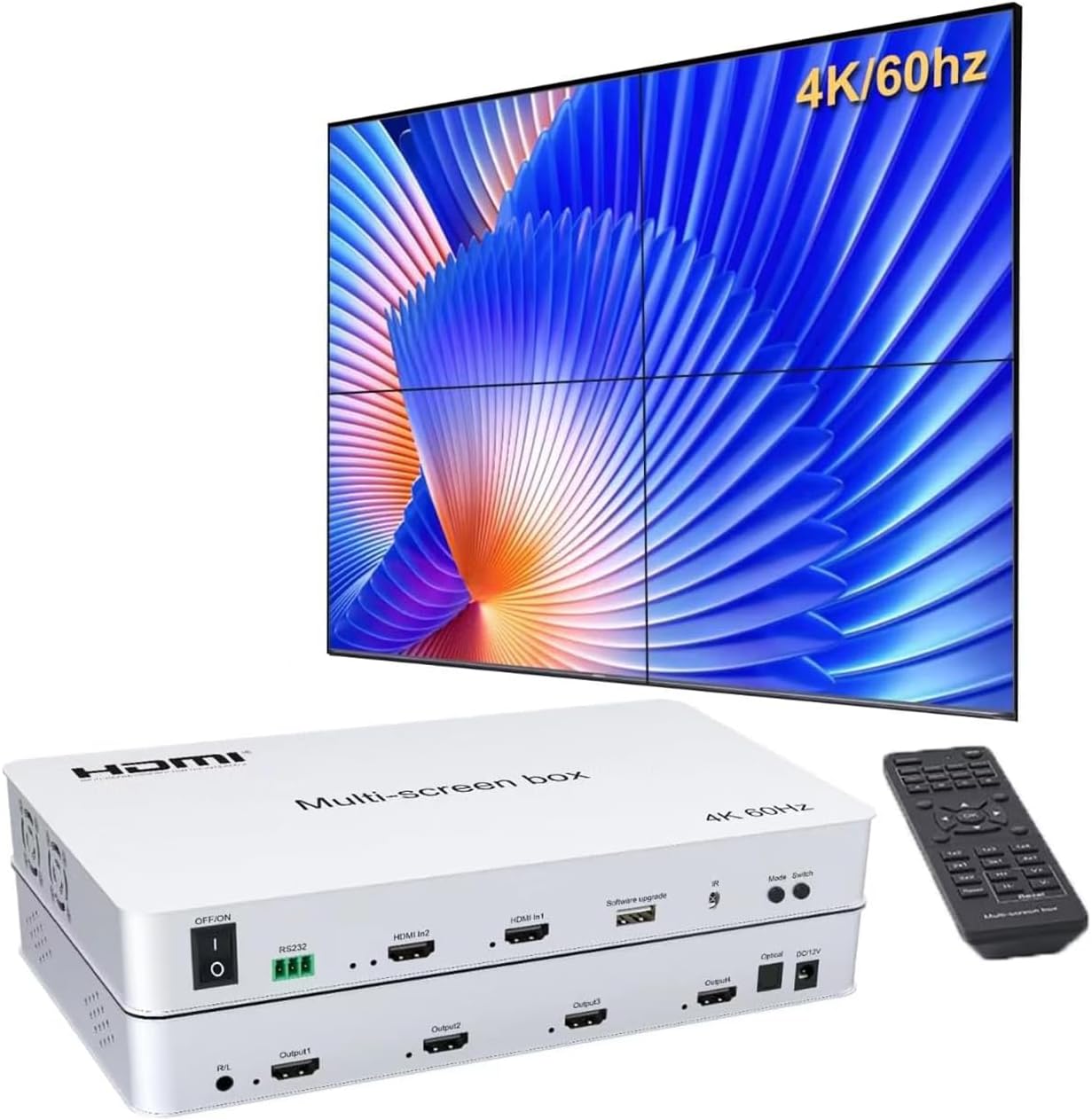 Video Wall Controller 2x2 4K60Hz HDMI 2.0 - immagine 1