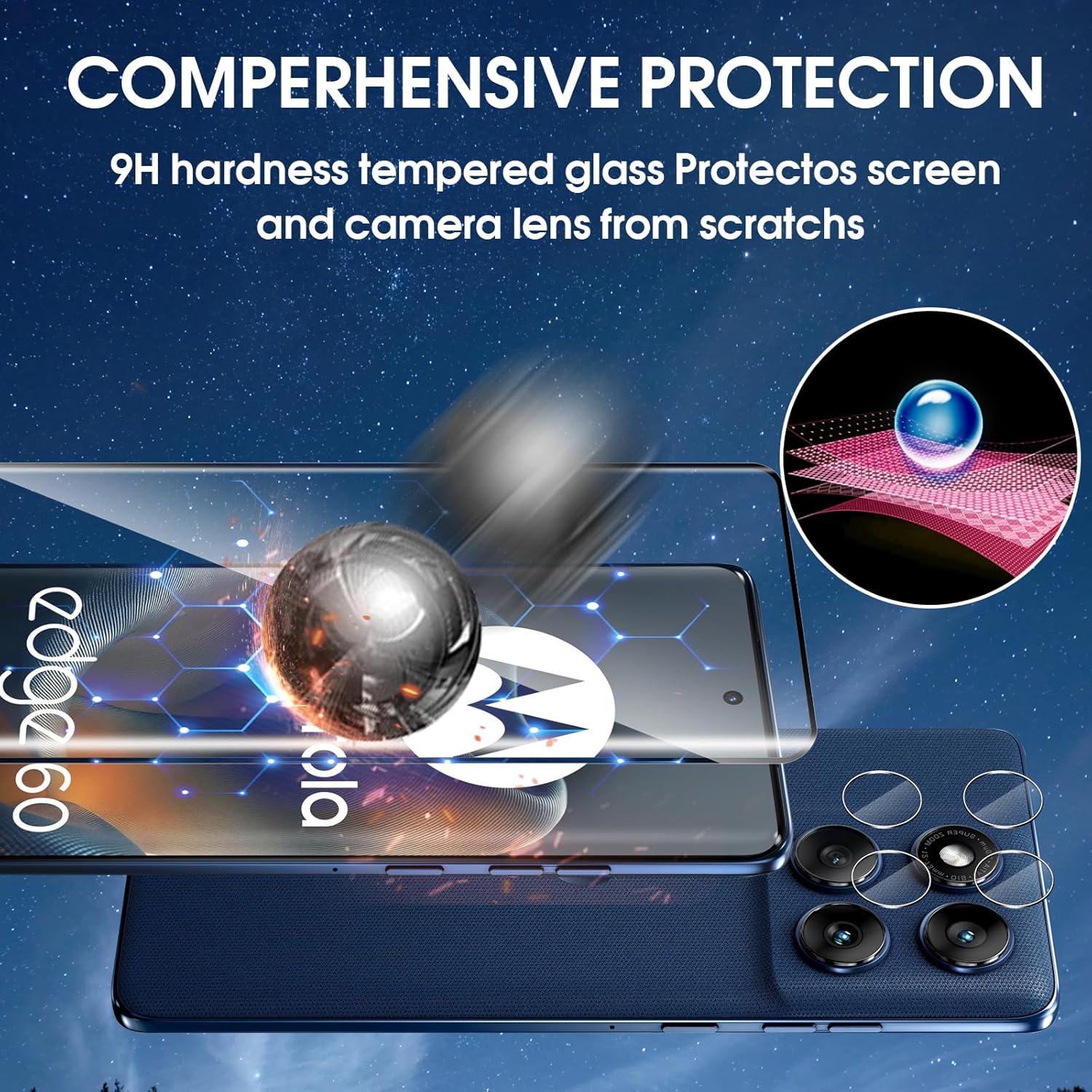 Lutree Vetro Temperato per Motorola Moto Edge 60 - immagine 2