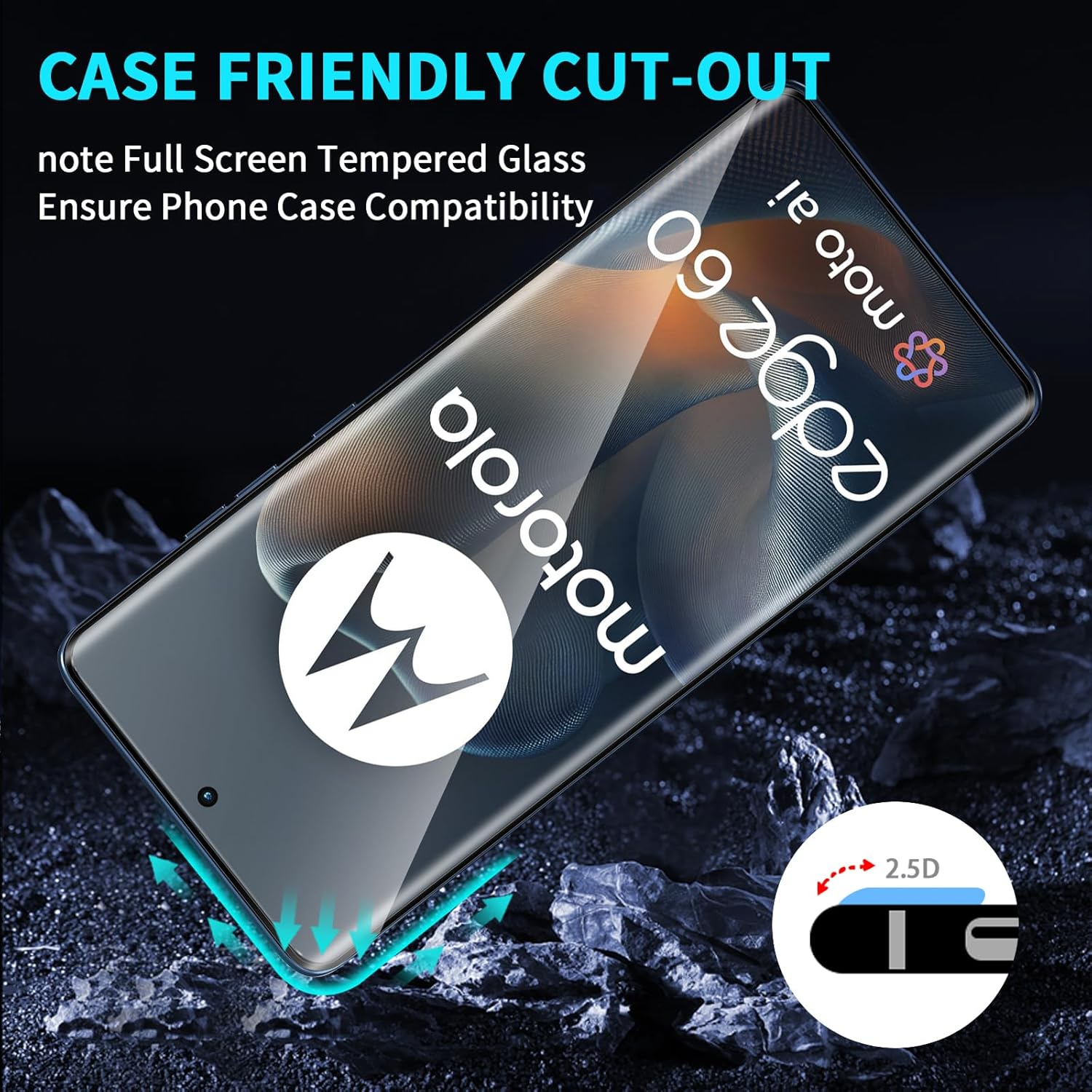 Lutree Vetro Temperato per Motorola Moto Edge 60 - immagine 5