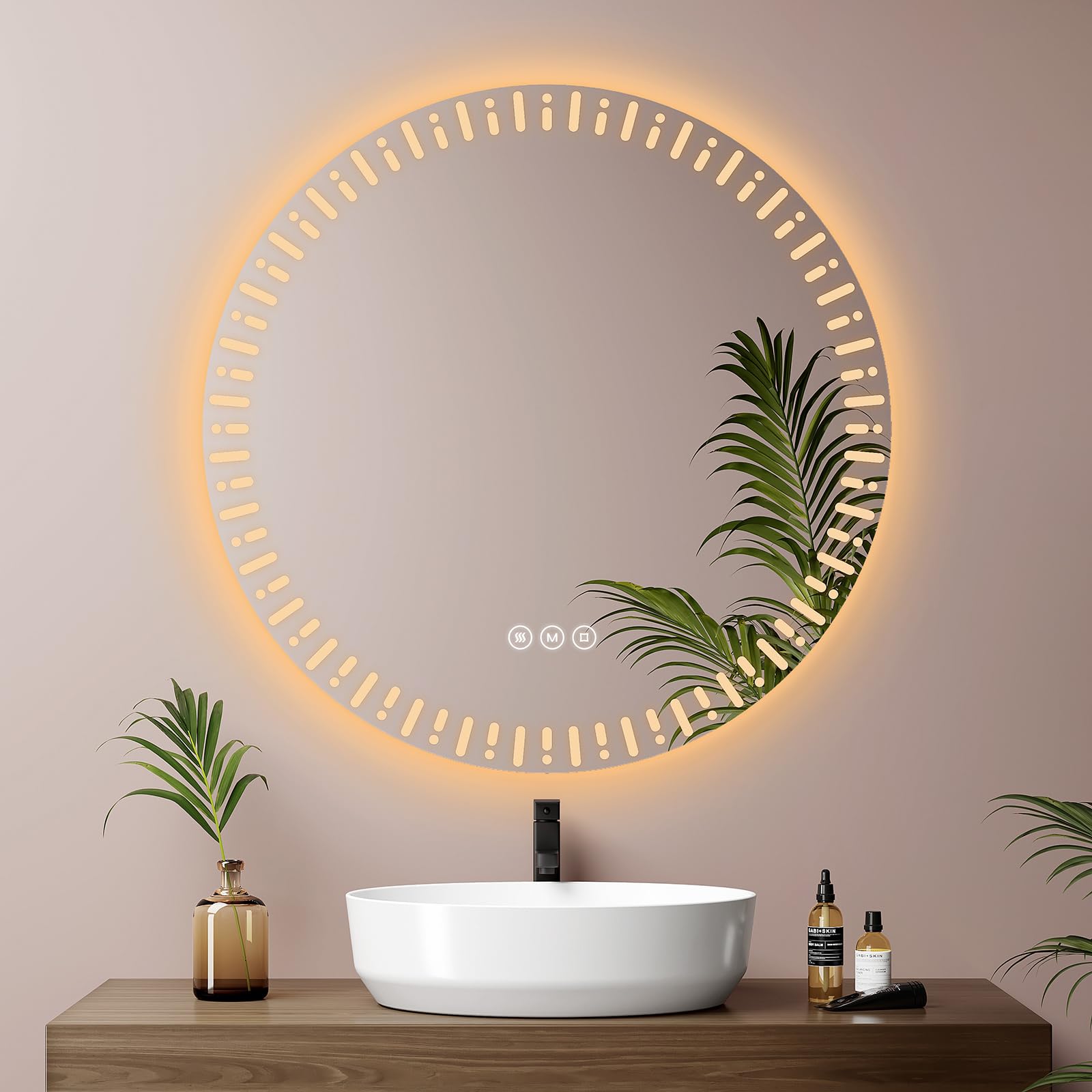 Emke Specchio Bagno Rotondo LED Retroilluminato 70cm