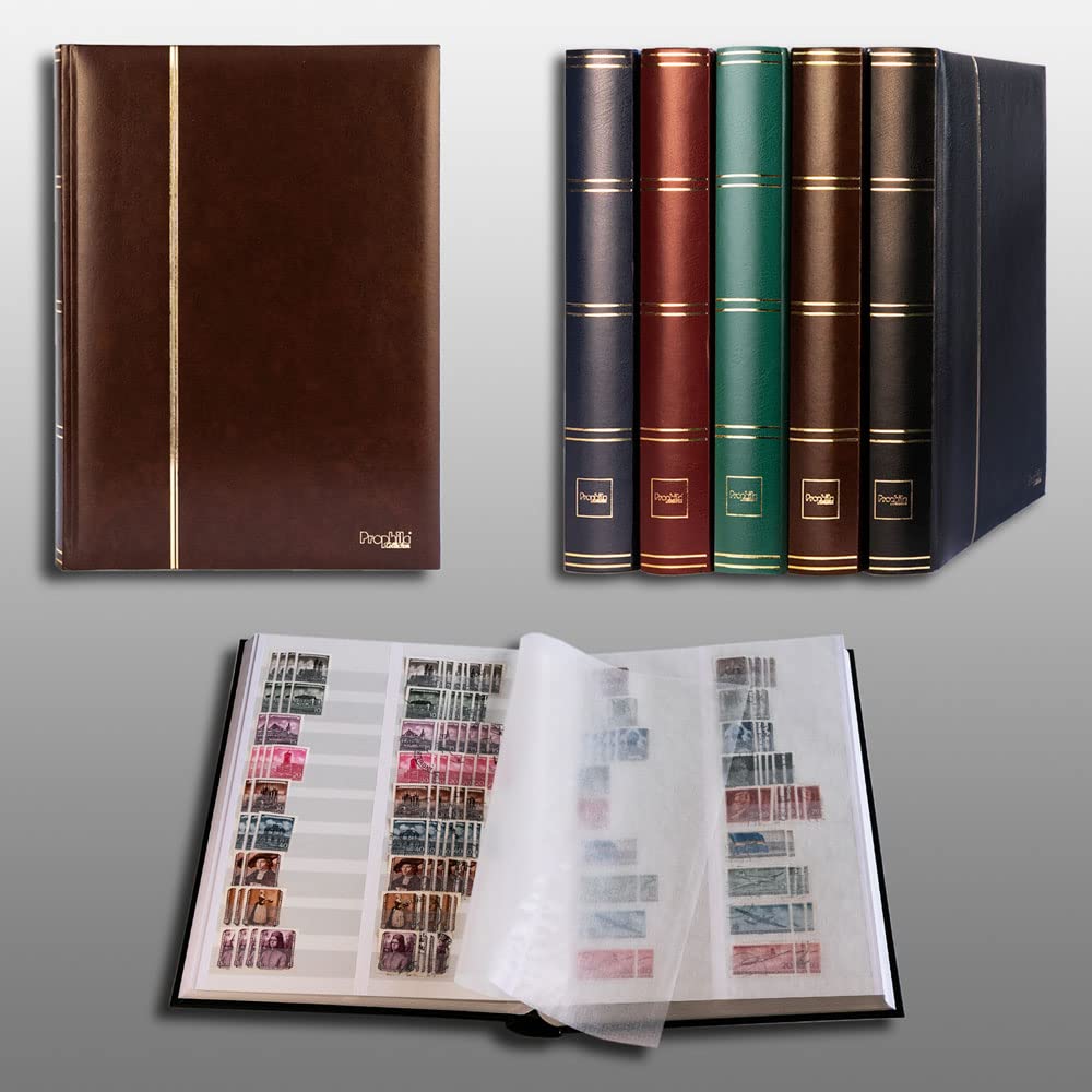 Prophila Album di Bollo (Nuovo) 60 Pagine Divise Bianche, Marrone Colori