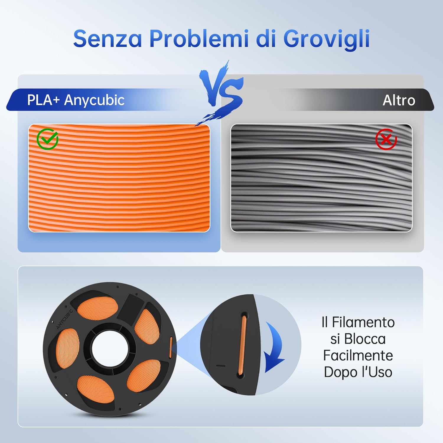 Anycubic PLA+ Filamento 1,75 mm 1KG, Arancio - immagine 6