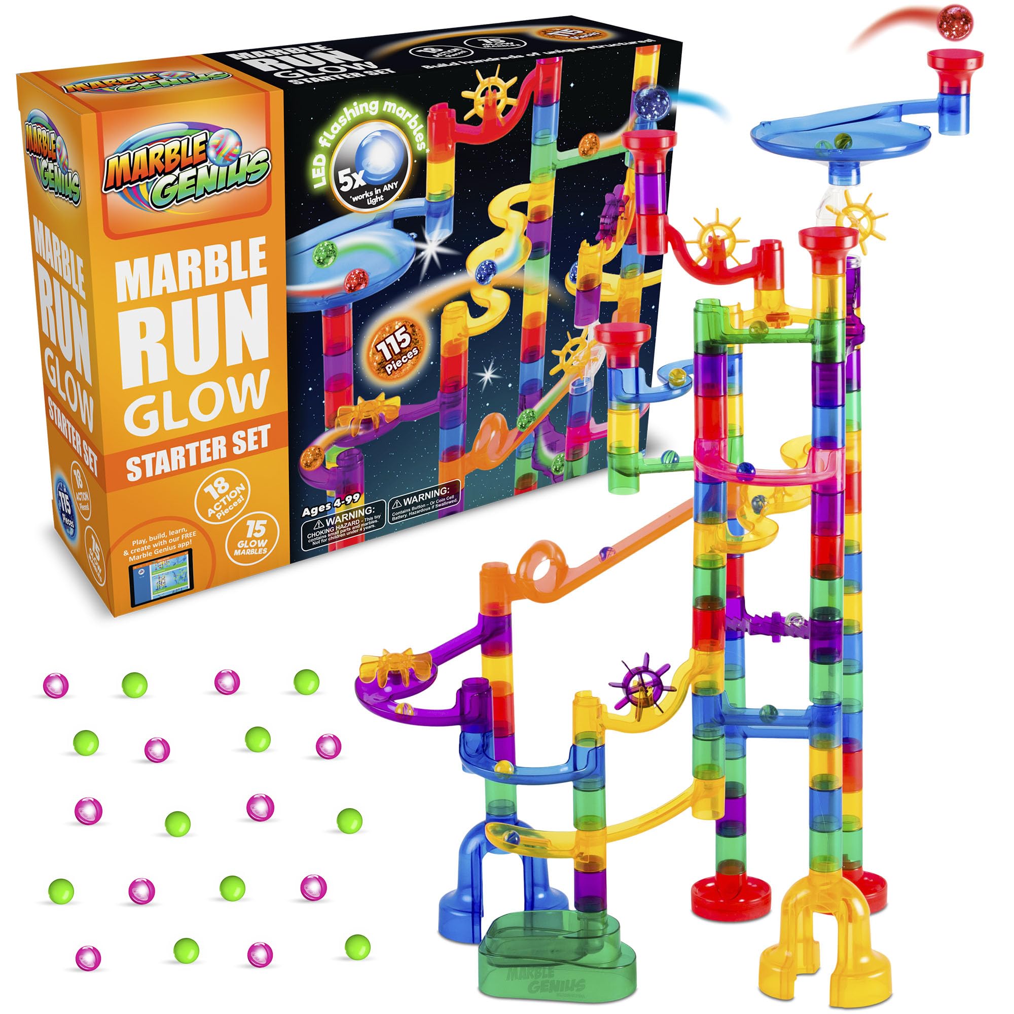 Marble Genius Marble Glow Run Set 115 pezzi