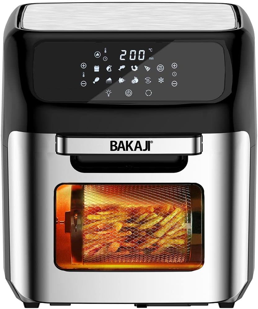 Bakaji Forno Friggitrice ad Aria Calda 12Lt 1800W, Silver - immagine 1