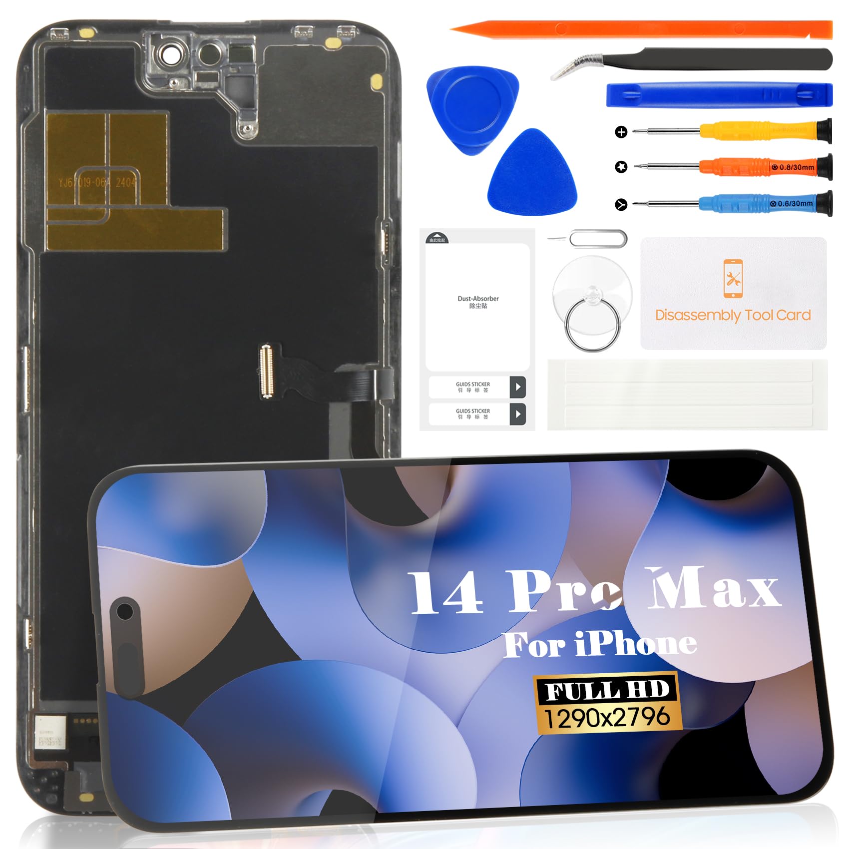 Schermo di Ricambio Incell per iPhone 14 Pro Max, Nero