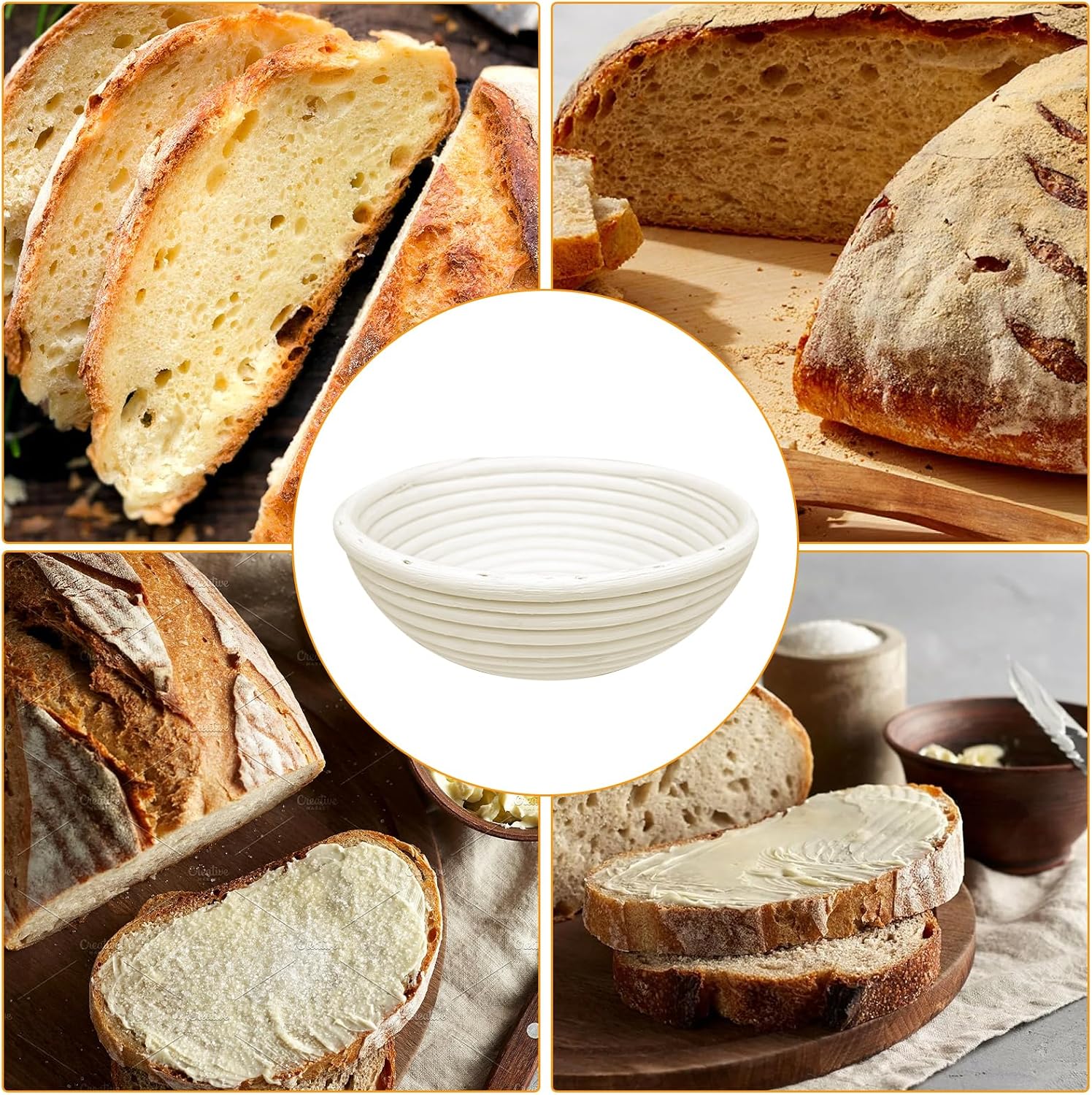 Cestino Lievitazione Pane, Cestini Rotondo da Lievitazione 22 cm, Cesto ...