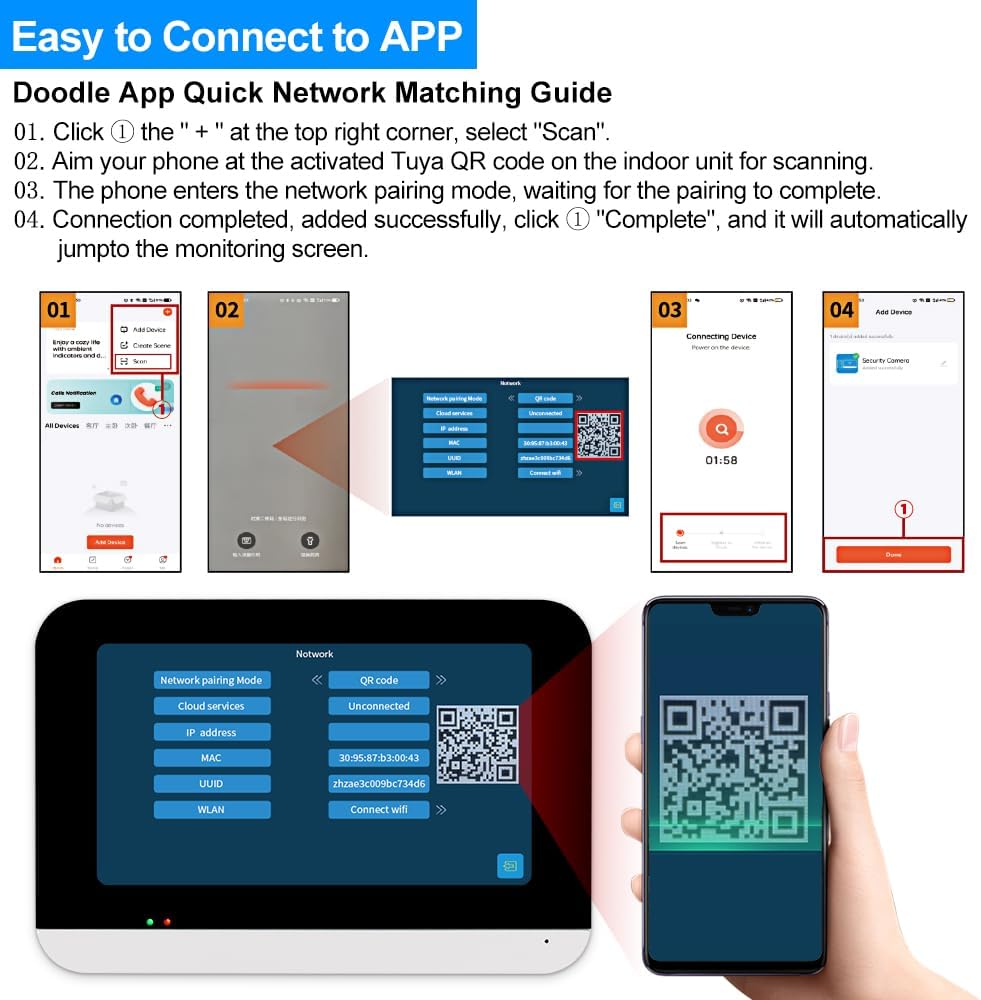 Obo Hands WiFi Tuya Videocitofono Smart 7 Pollici - immagine 4
