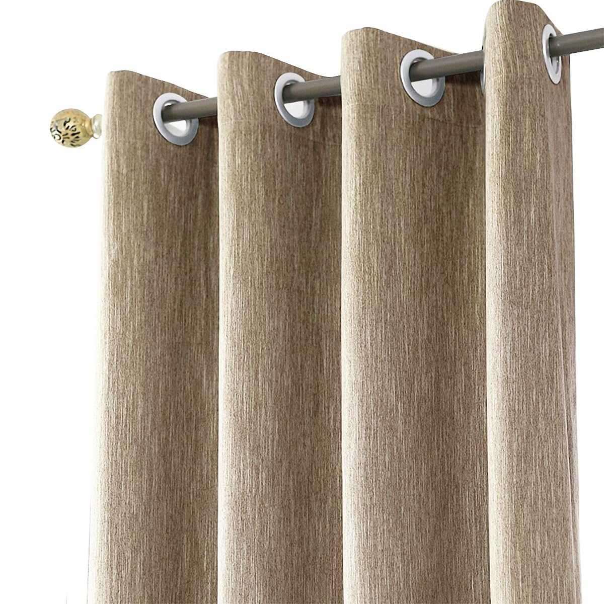 Melodieux Tende con Occhielli Oscuranti Misto Cotone Marrone