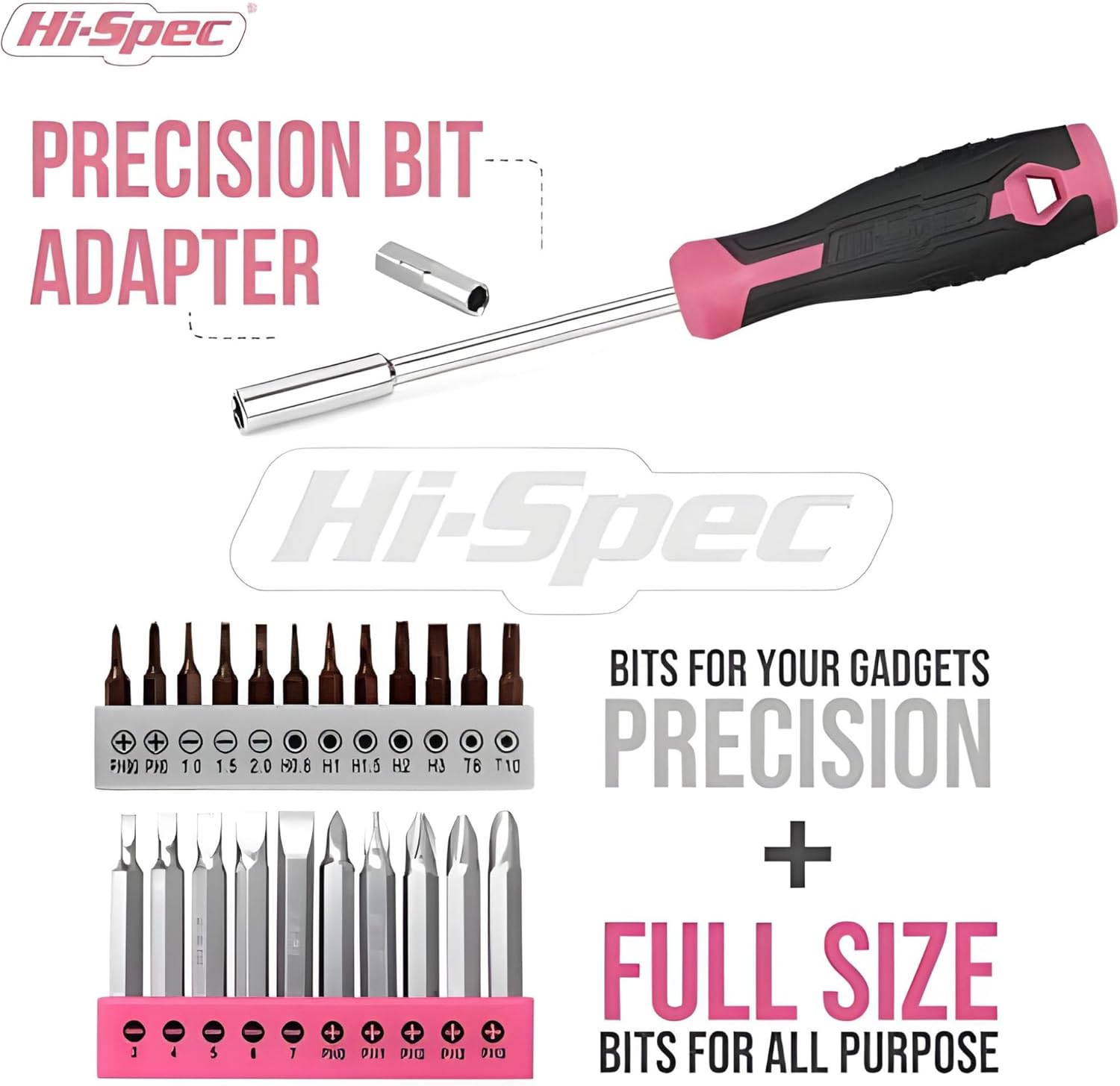 Hi-spec Set Attrezzi Fai-da-te 58 Pezzi con Trapano Rosa 8V - immagine 4