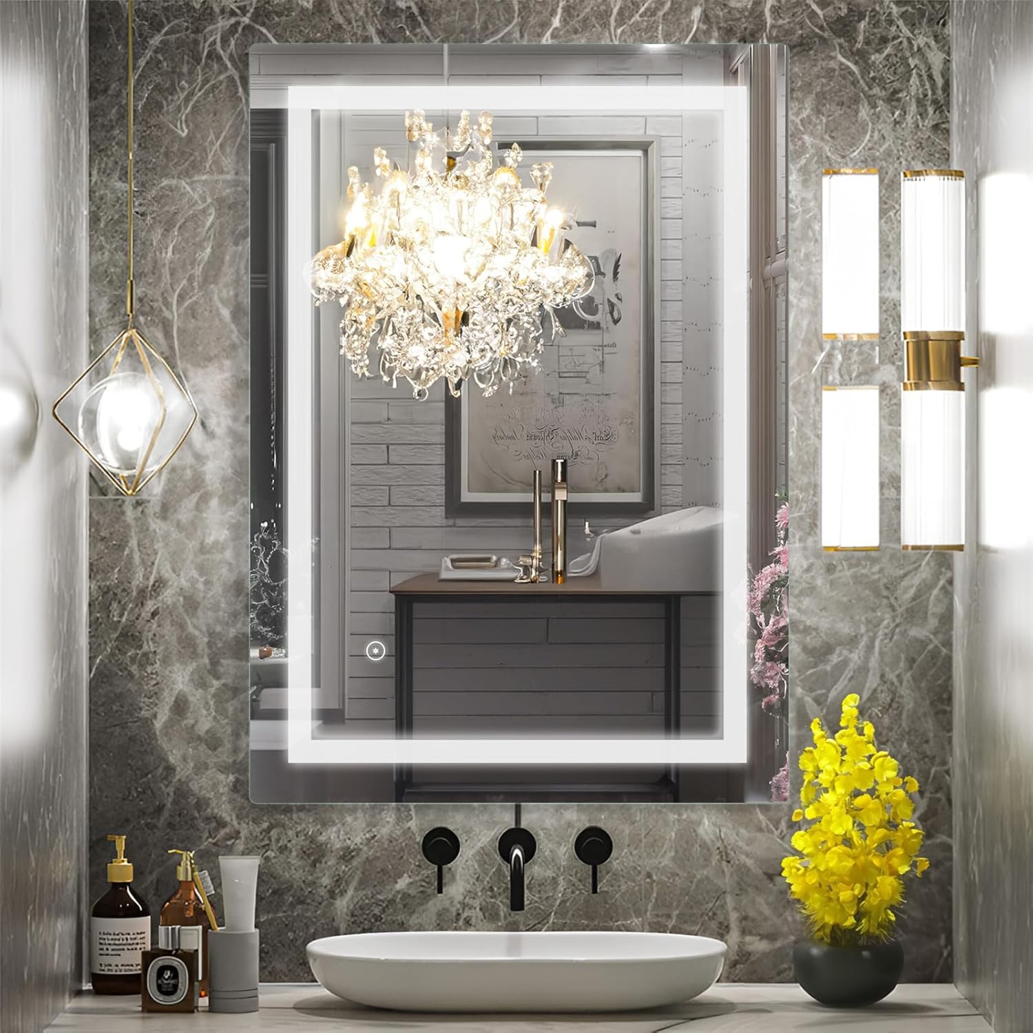 Sunrik Specchio Bagno LED 60x100cm