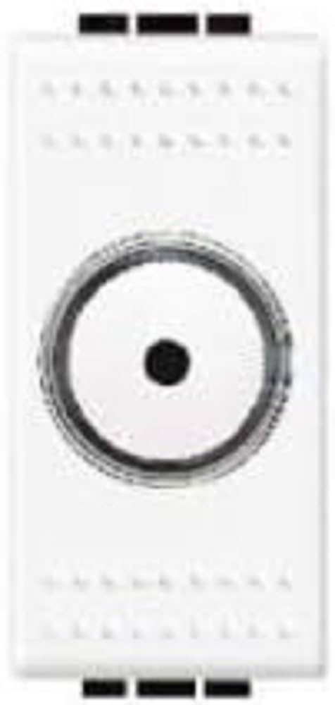 BTicino N4402N Dimmer a Manopola Resistivo 500 W con Deviatore, Bianco