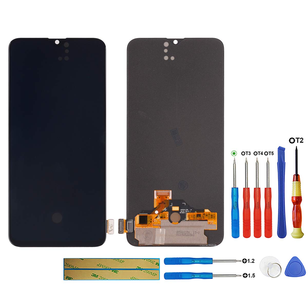 SWARK AM-OLED Compatibile Realme X2 (Nero Senza Cornice)