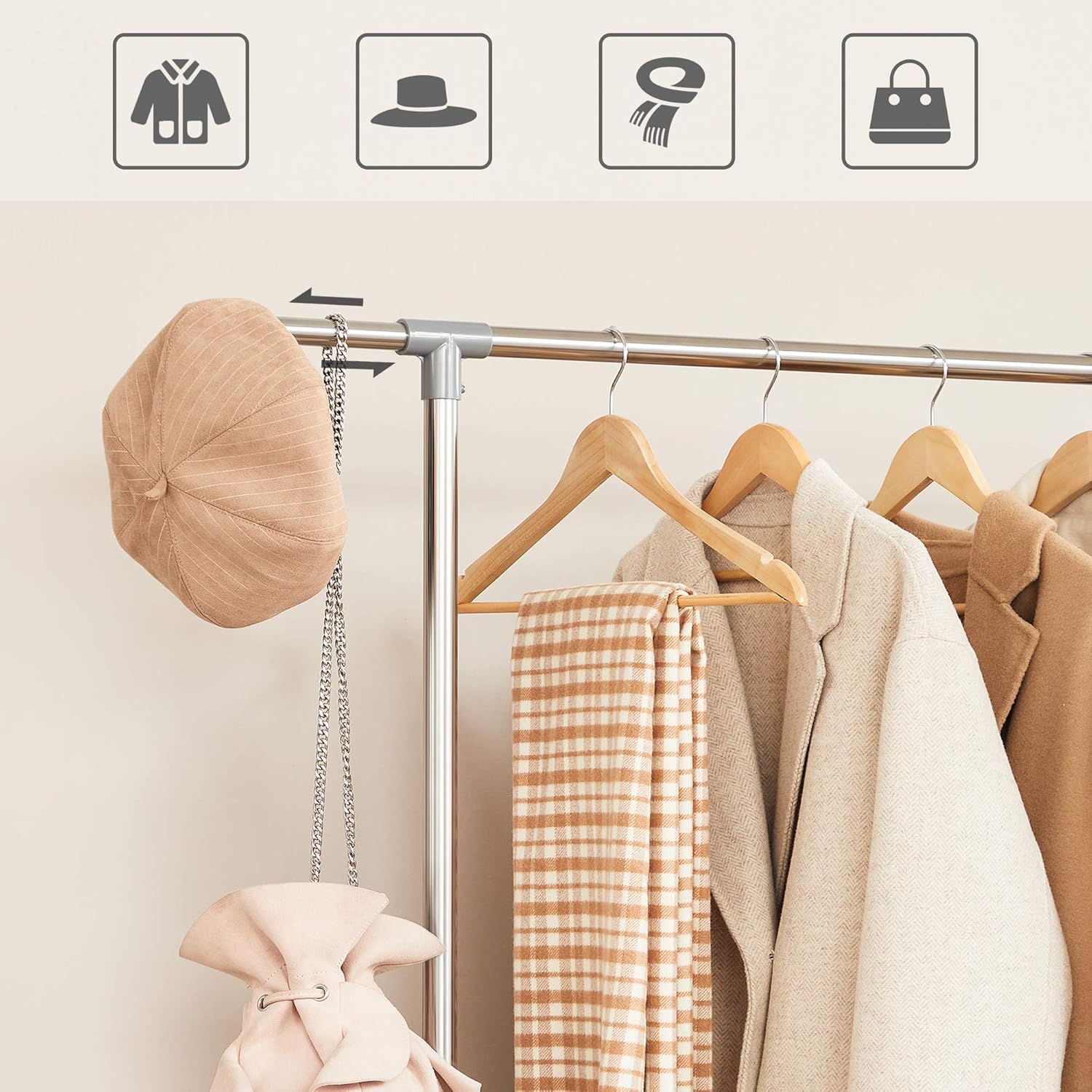 Songmics LLR401 Appendiabiti in Metallo, Grigio - immagine 7