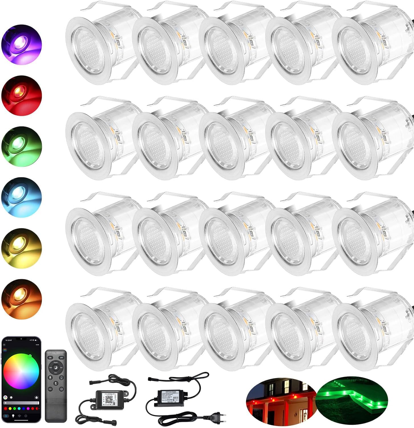 30 Luci Incasso per Terrazze LED 0.6W IP67, 30mm