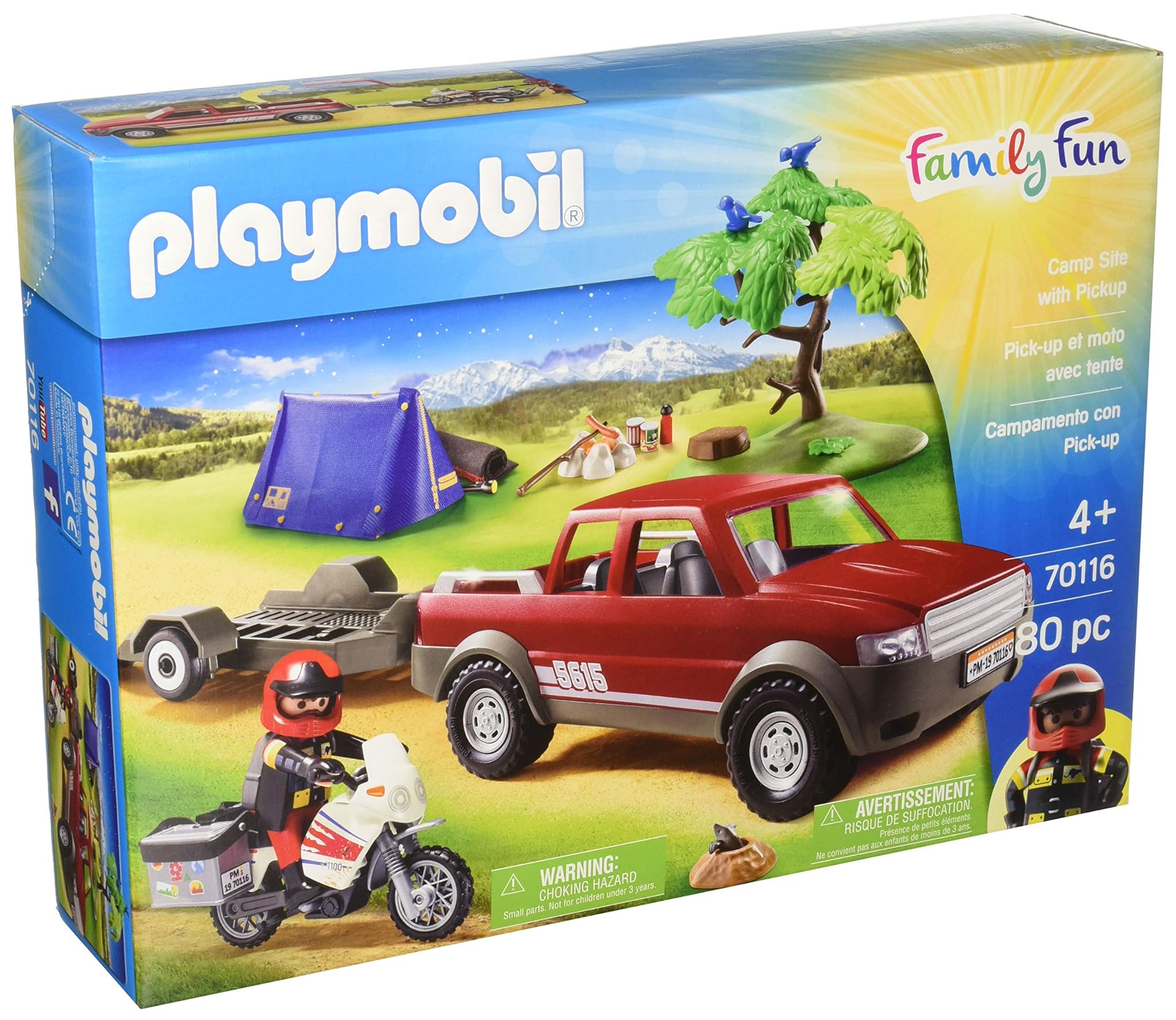 Playmobil - Campeggio con Pick-UP Accessori per bambole e figure, Multicolore (PLA70116)