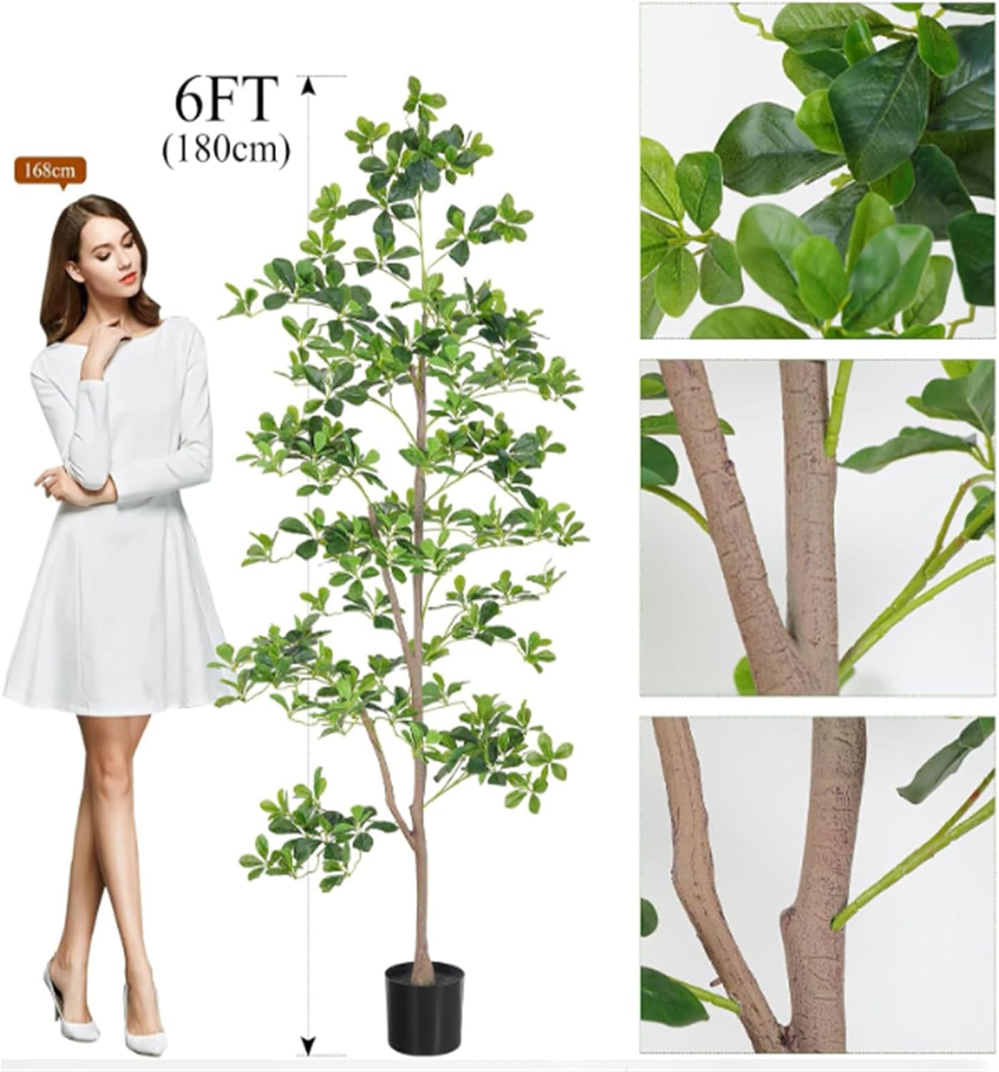 Zstar Schefflera Artificiale 180 cm con Vaso - immagine 4