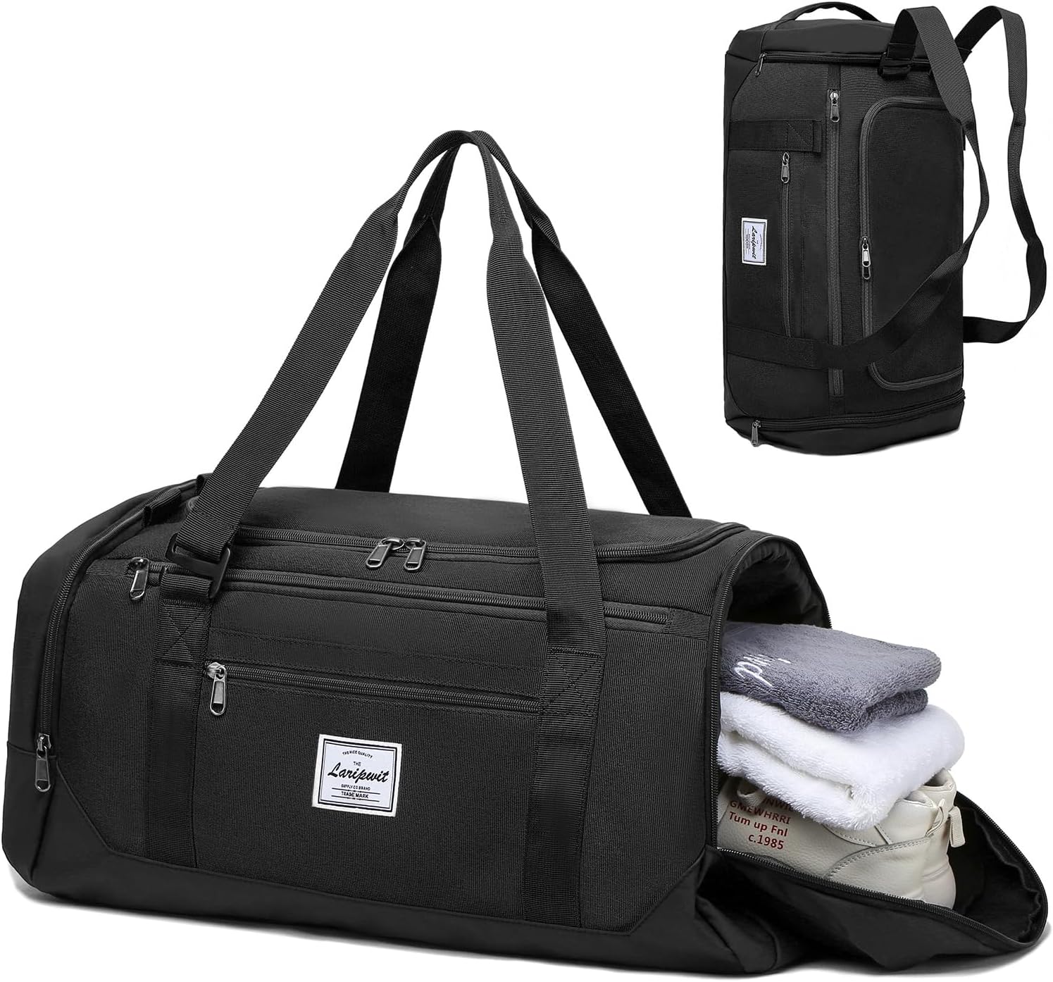 Laripwit Borsa Sportiva da Uomo 40L, Nero - immagine 1