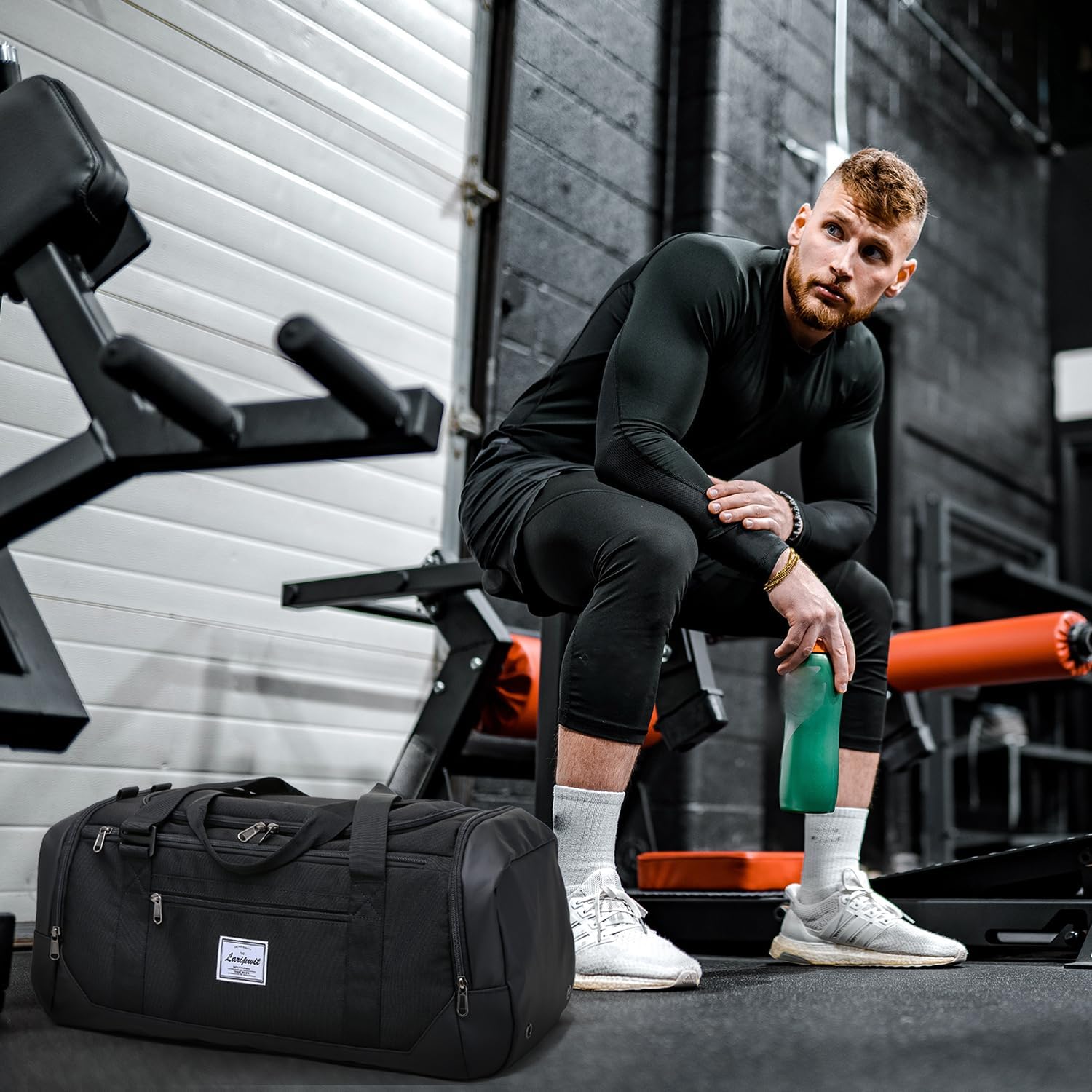 Laripwit Borsa Sportiva da Uomo 40L, Nero - immagine 2