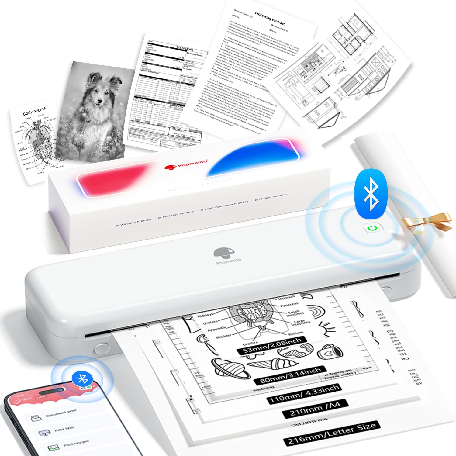 Phomemo M834 Stampante Termica Portatile A4 300DPI