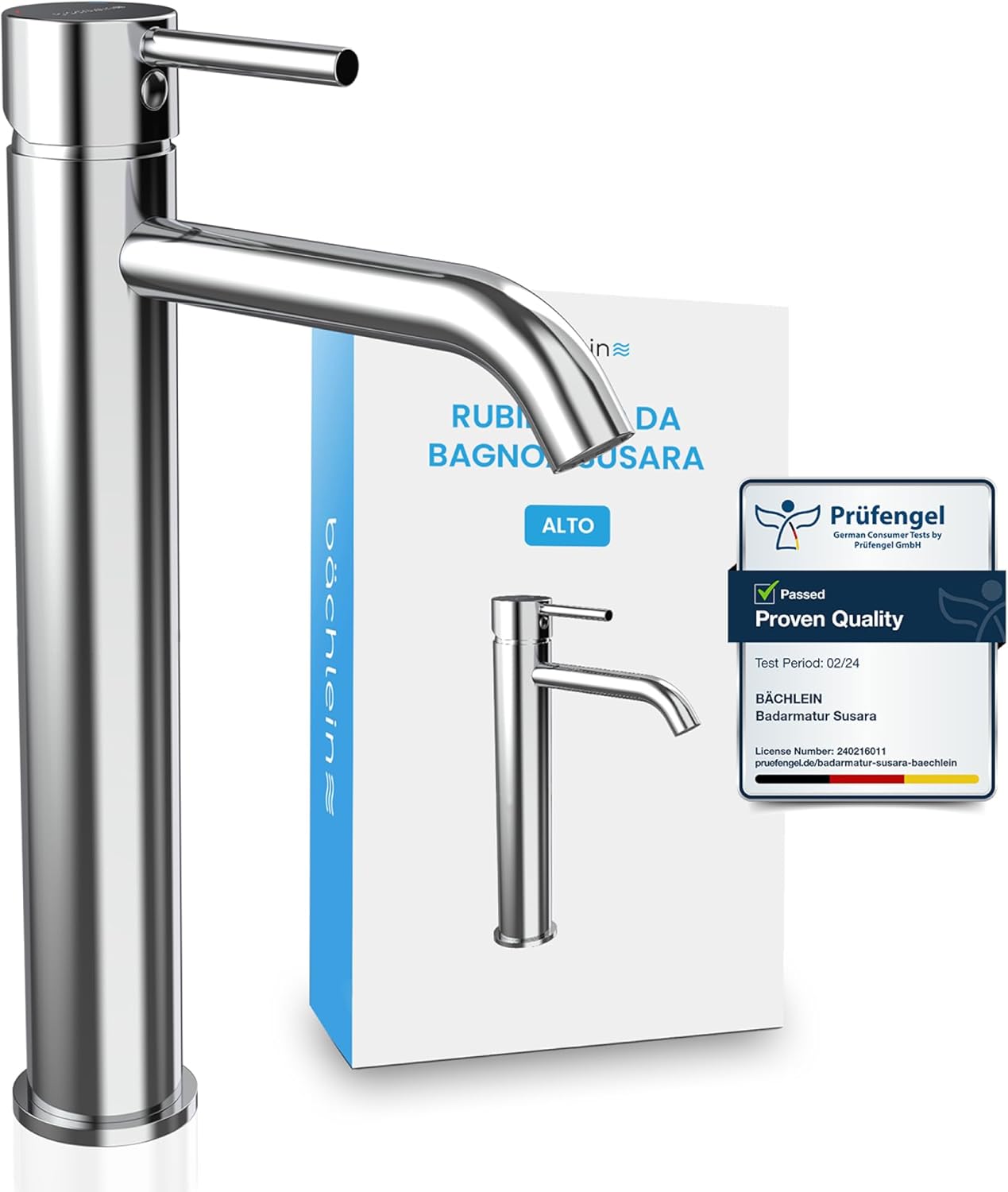 Bächlein Rubinetto da Bagno Susara Alto, Cromato