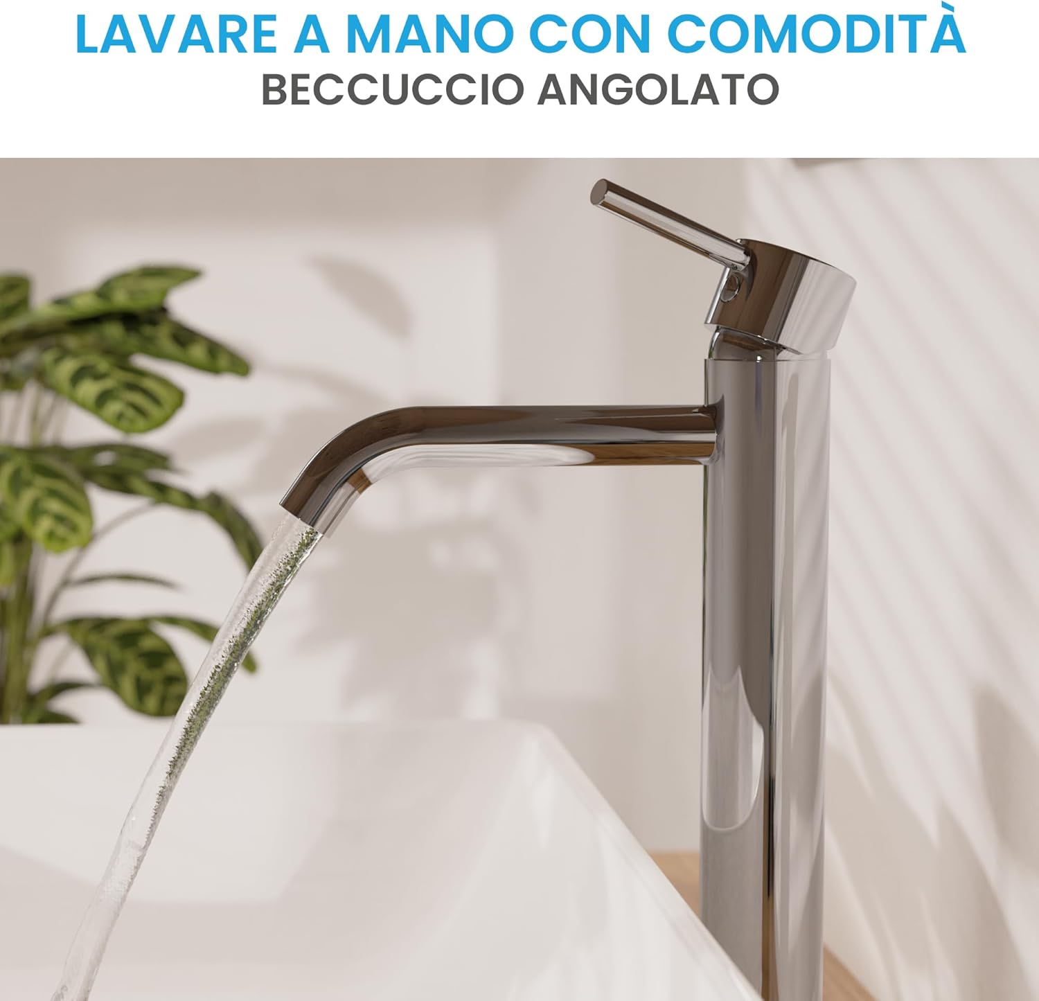 Bächlein Rubinetto da Bagno Susara Alto, Cromato - immagine 4