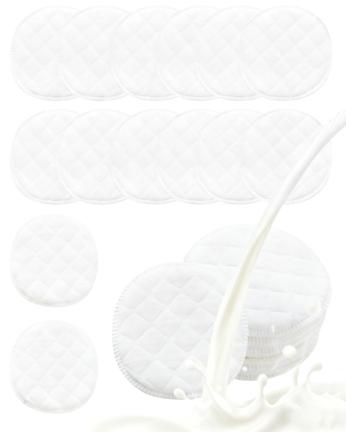 20 pezzi Coppette assorbilatte,10 cm coppette assorbilatte bianche morbide lavabili, coppette proteggi-latte, coppette assorbilatte in bambù biologico,coppette assorbilatte a tre strati