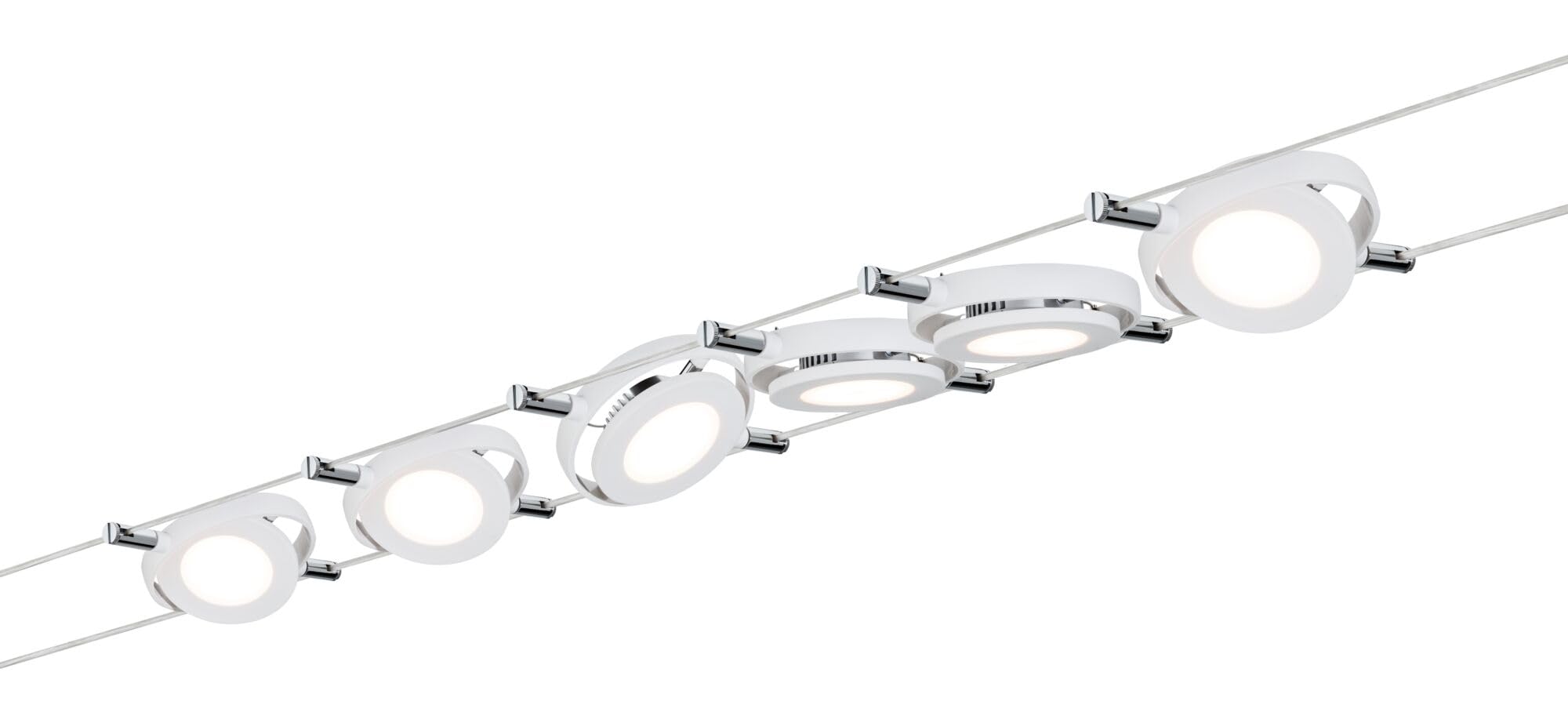 Set di cavi, LED, 6x4W, RoundMac 230V / 12V DC bianco opaco