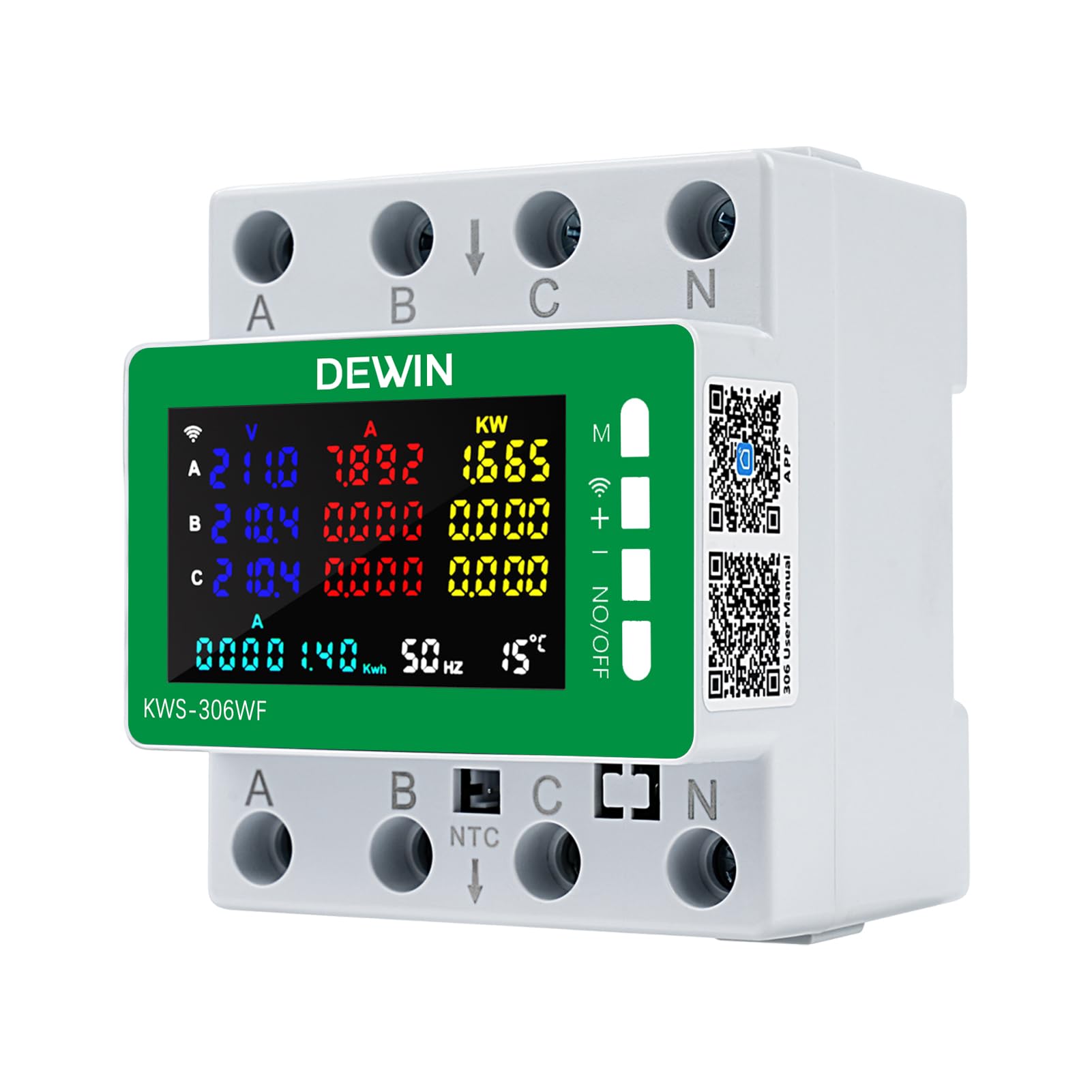 Contatore Energia Elettrica WiFi Trifase Tuya Smart