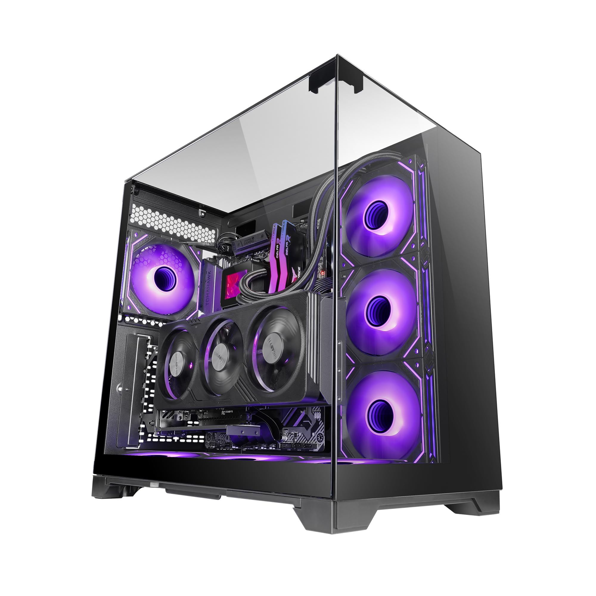 Mars Gaming MC-VISION - Case Gaming ATX Triplo Vetro Temperato, Nero