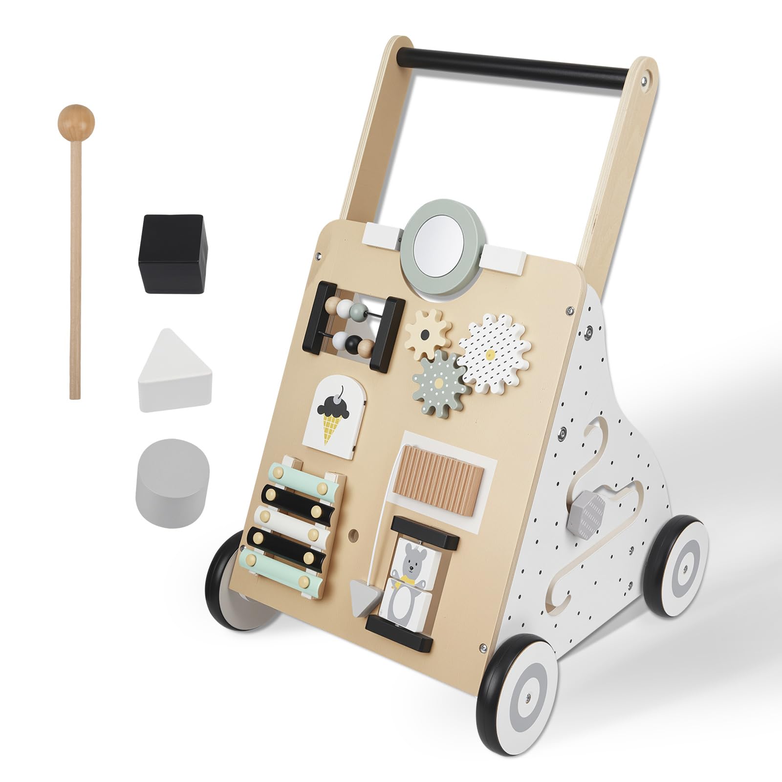 Carrello Primi Passi Legno Montessori 9 in 1 con Ruote