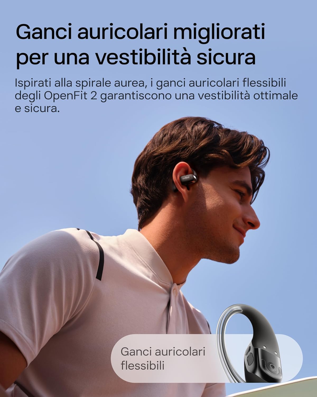 Shokz OpenFit 2 - Auricolari Open-Ear Wireless, Beige - immagine 6