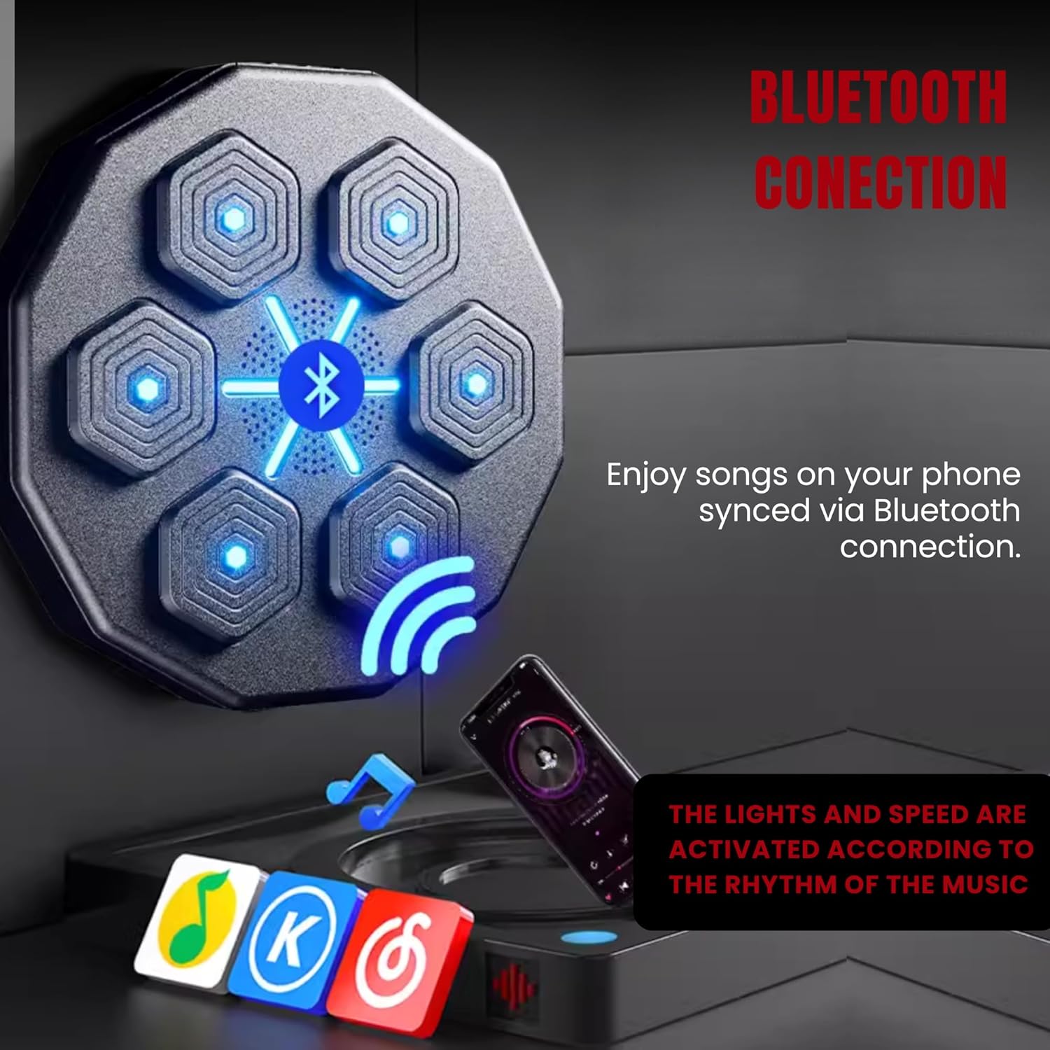 Macchina da Boxe Musicale da Parete con LED - immagine 4