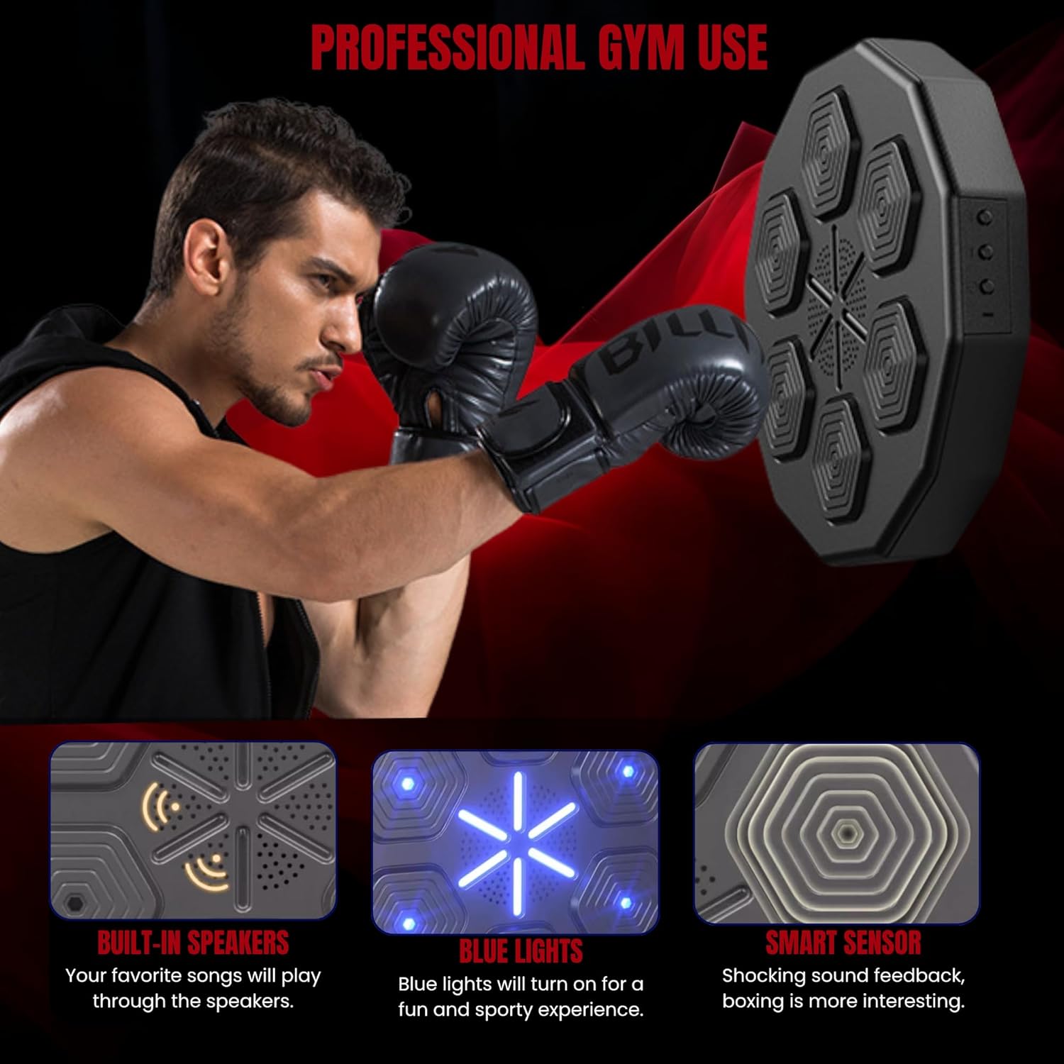 Macchina da Boxe Musicale da Parete con LED - immagine 6